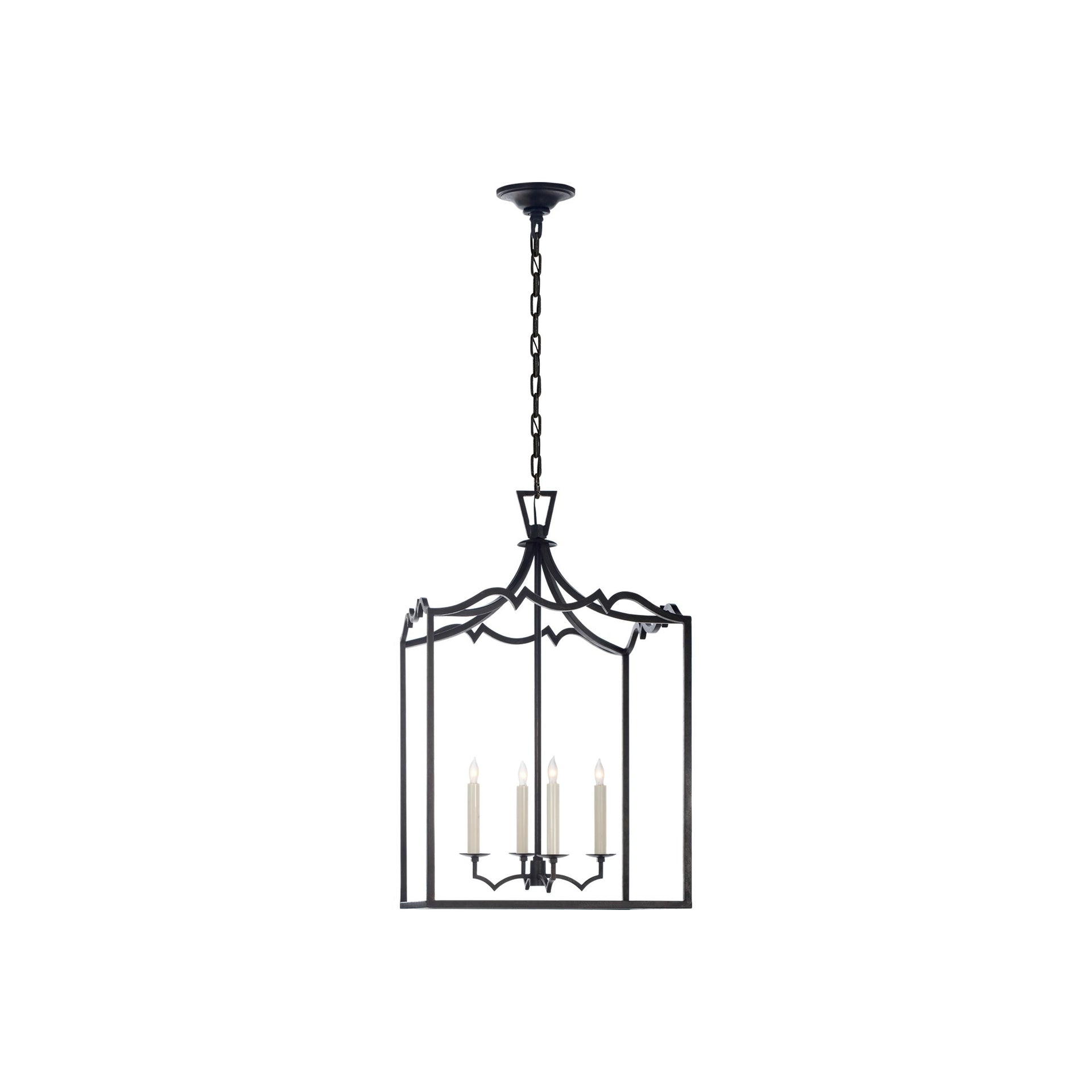 Elegant Darlana 29'' Nickel and Crystal Baroque-Style Chandelier