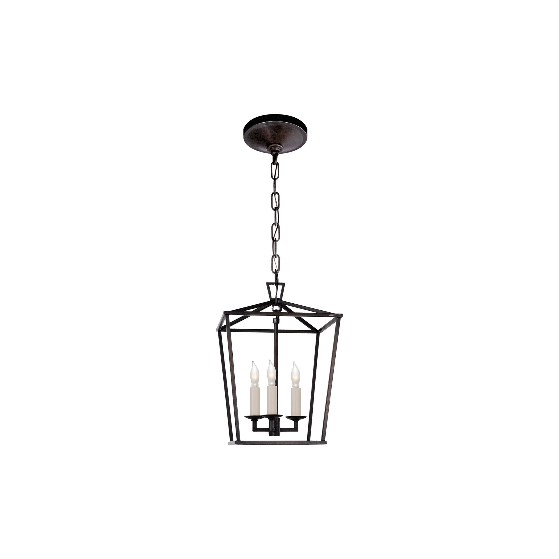 Aged Iron Mini Lantern with Crystal Accents and LED Option