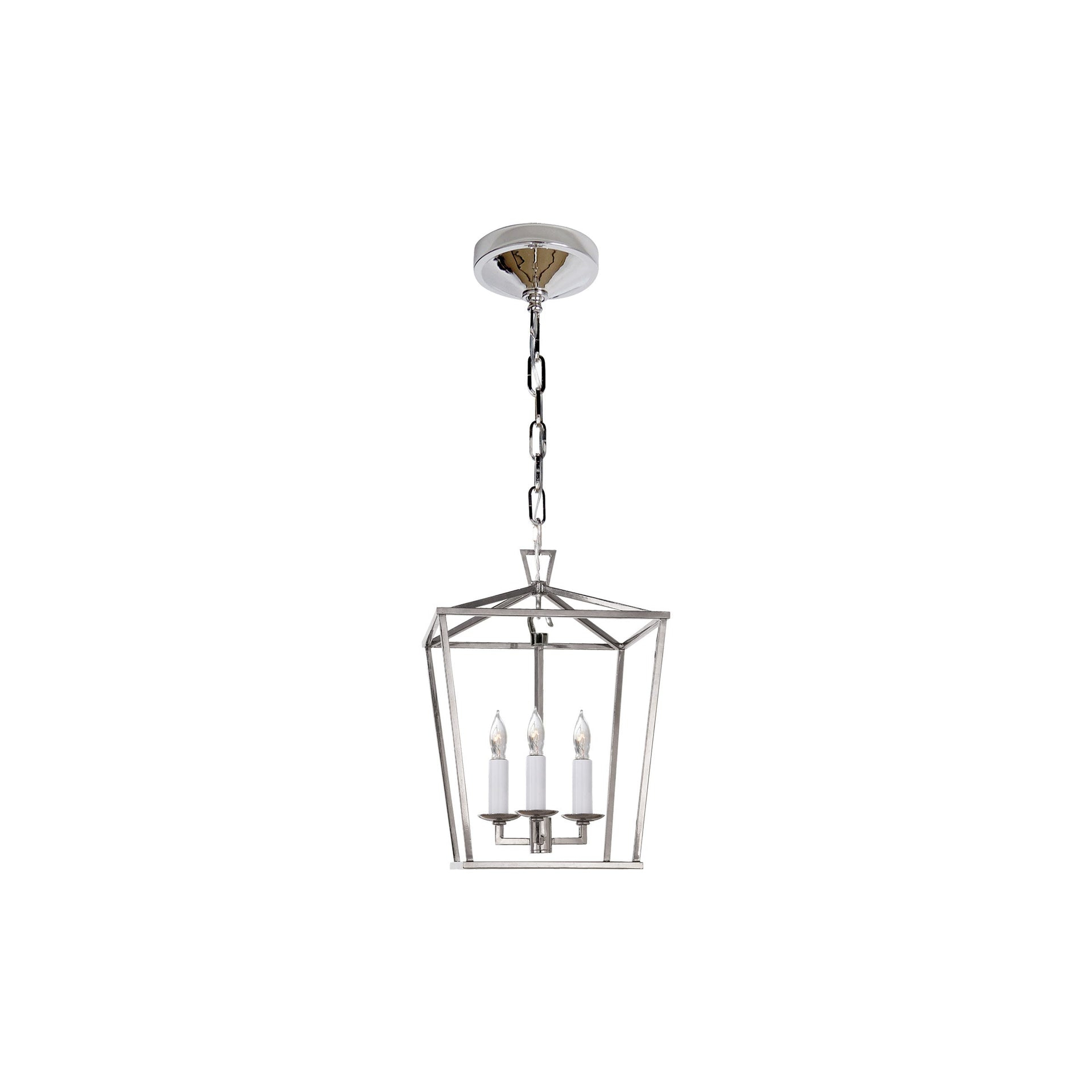 Elegant Darlana Polished Nickel Mini Lantern with Crystal Accents