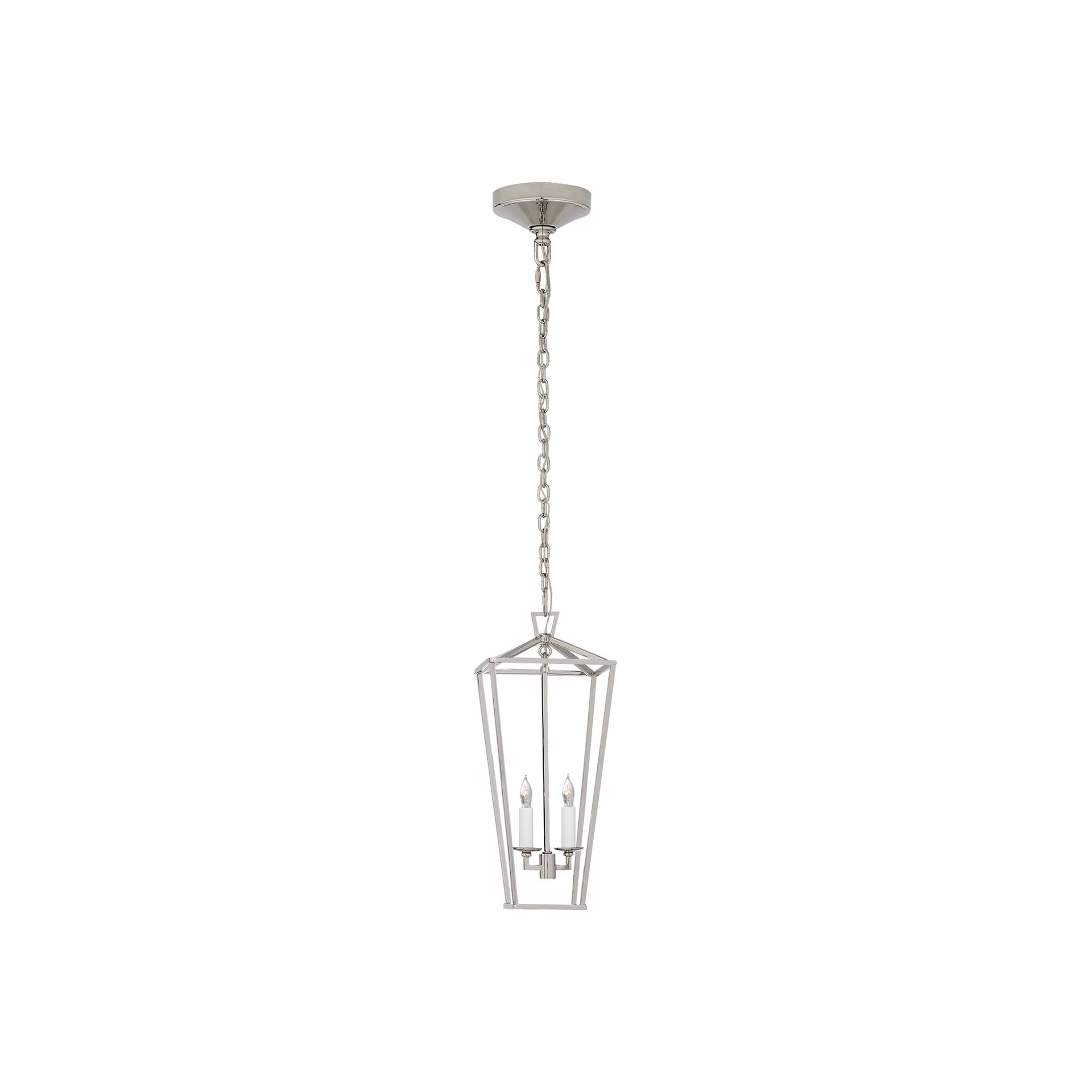 Darlana Polished Nickel Crystal Indoor/Outdoor Lantern
