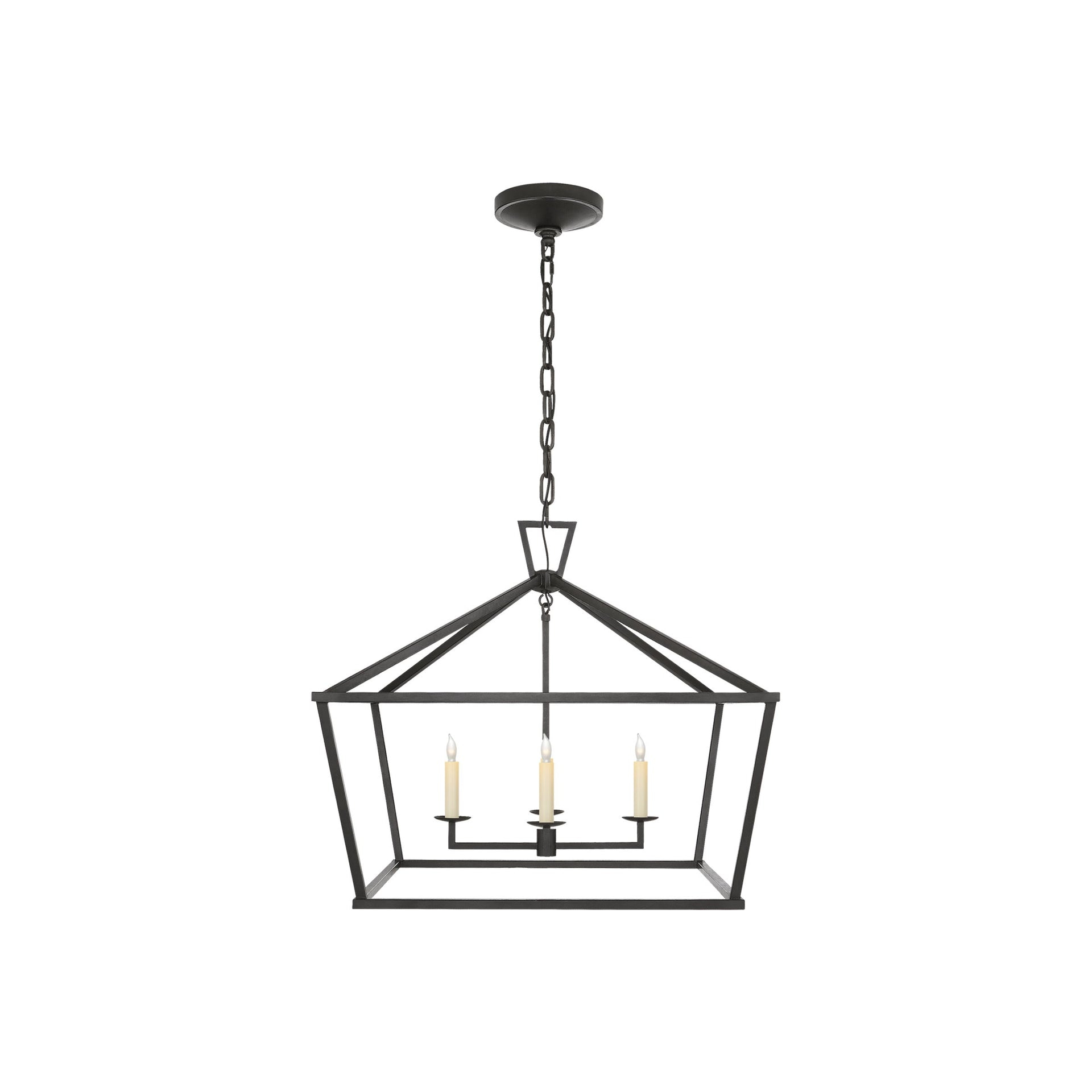 Elegant Darlana 25" Polished Nickel Crystal Lantern Chandelier