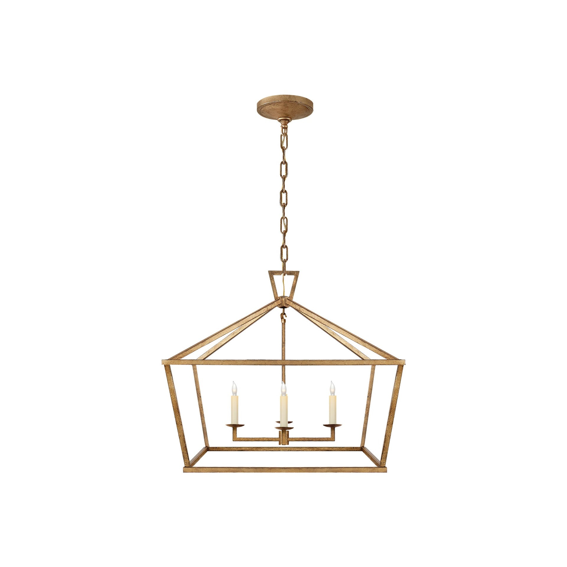 Darlana Gilded Iron Medium Wide 4-Light Chandelier with Crystal Accents