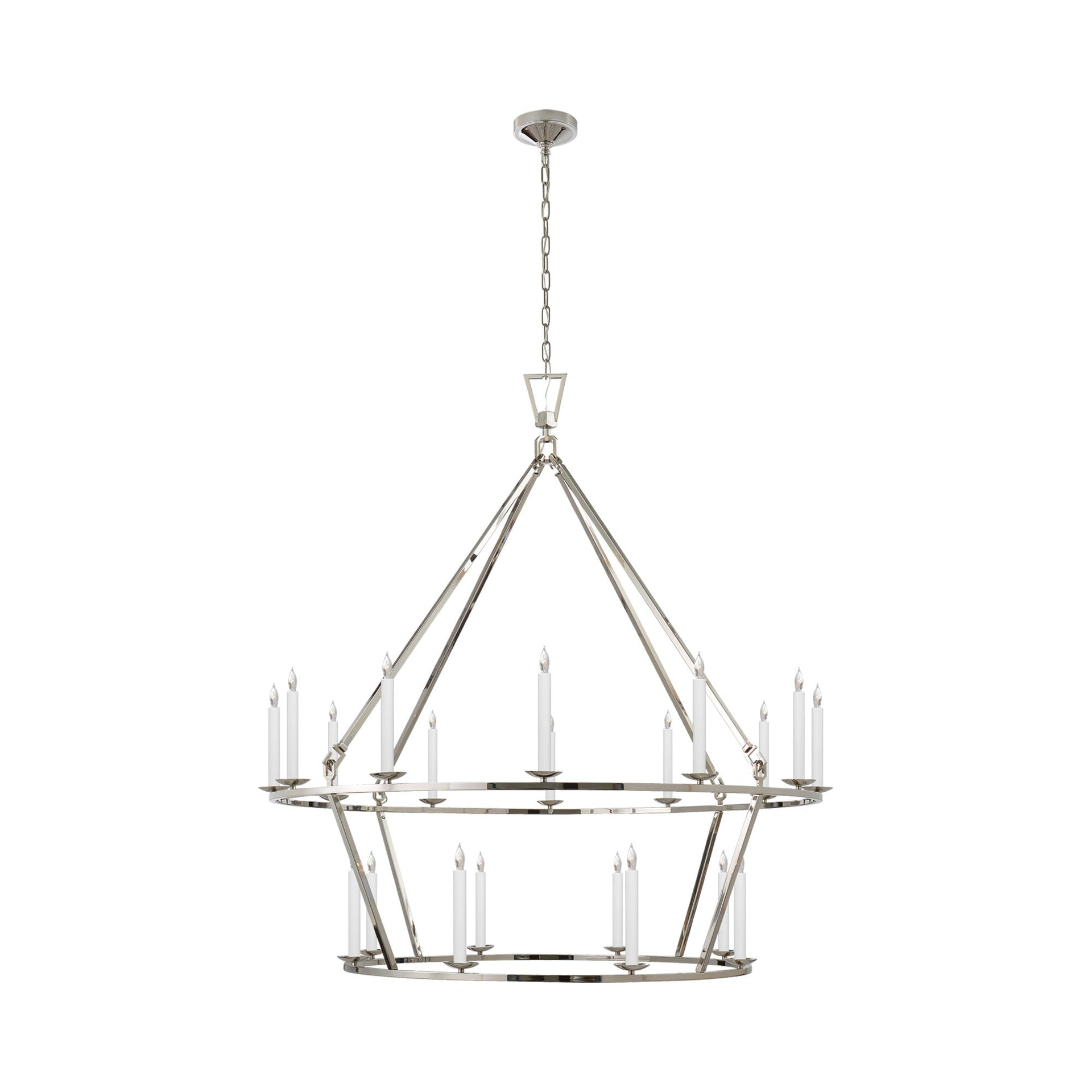 Darlana Polished Nickel 20-Light Candle Chandelier