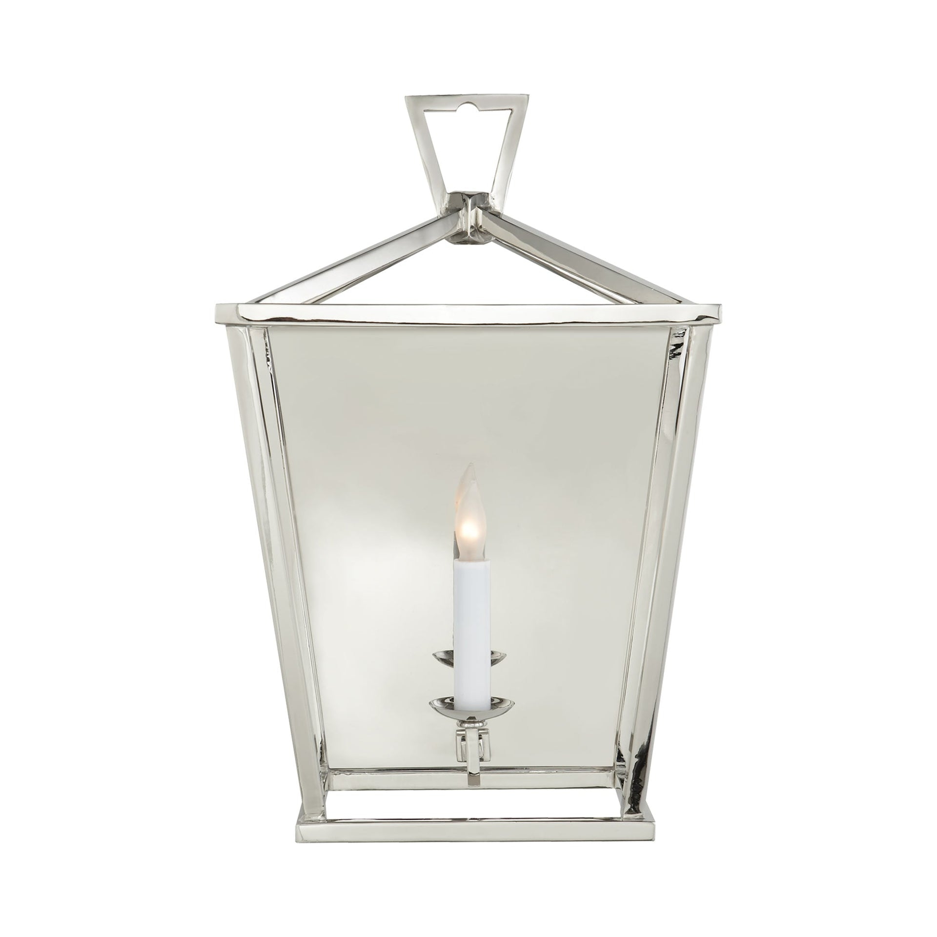 Polished Nickel 17" Dimmable Lantern Wall Sconce