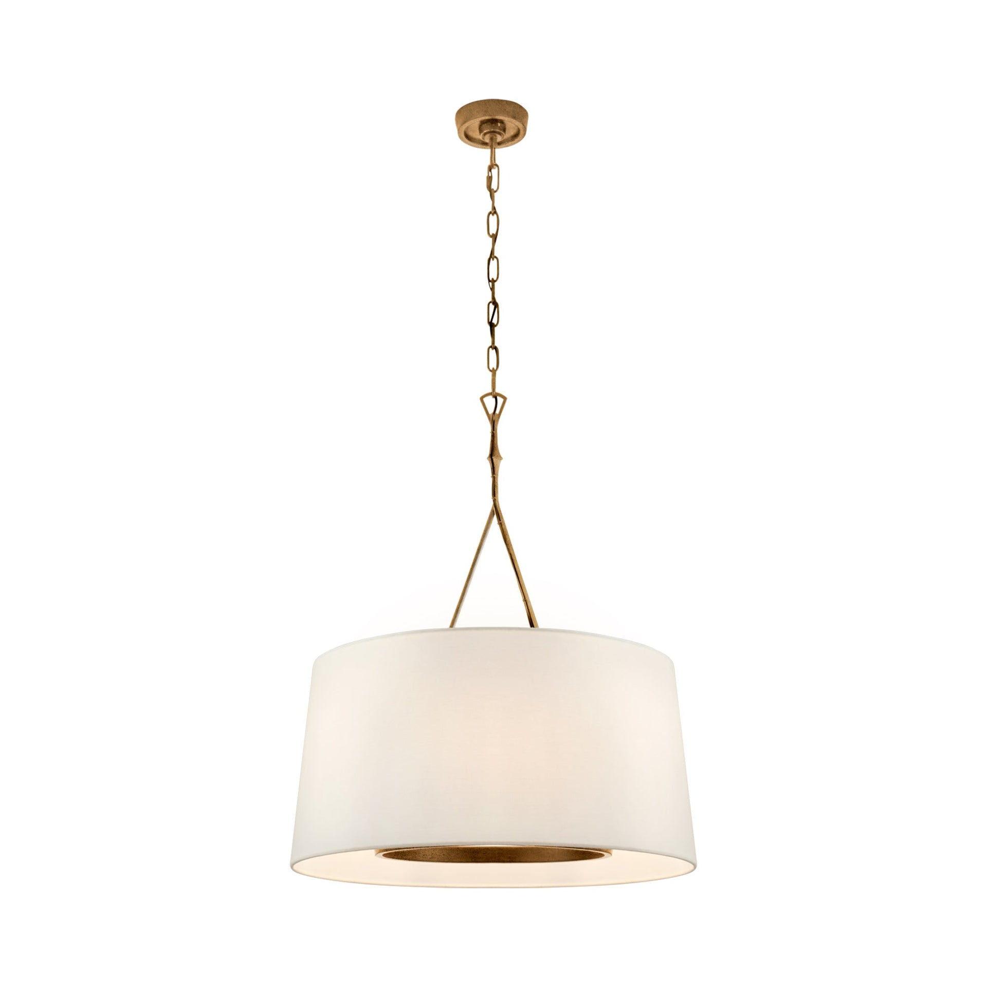 Dauphine Gilded Iron 6-Light Drum Chandelier with Paper Shade