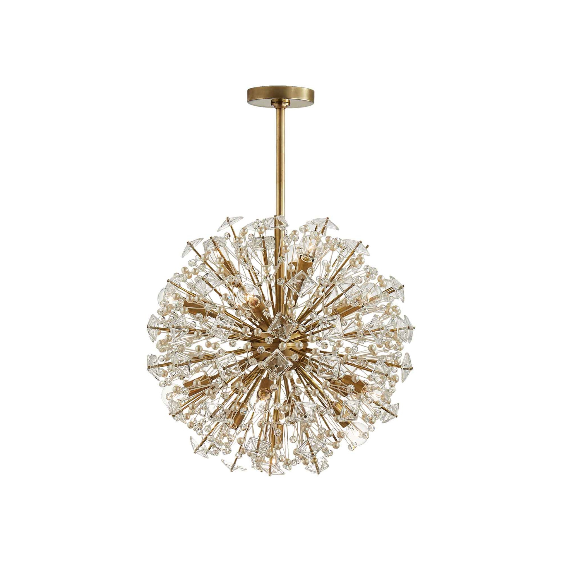 Dickinson Medium Brass and Crystal 17-Light Chandelier