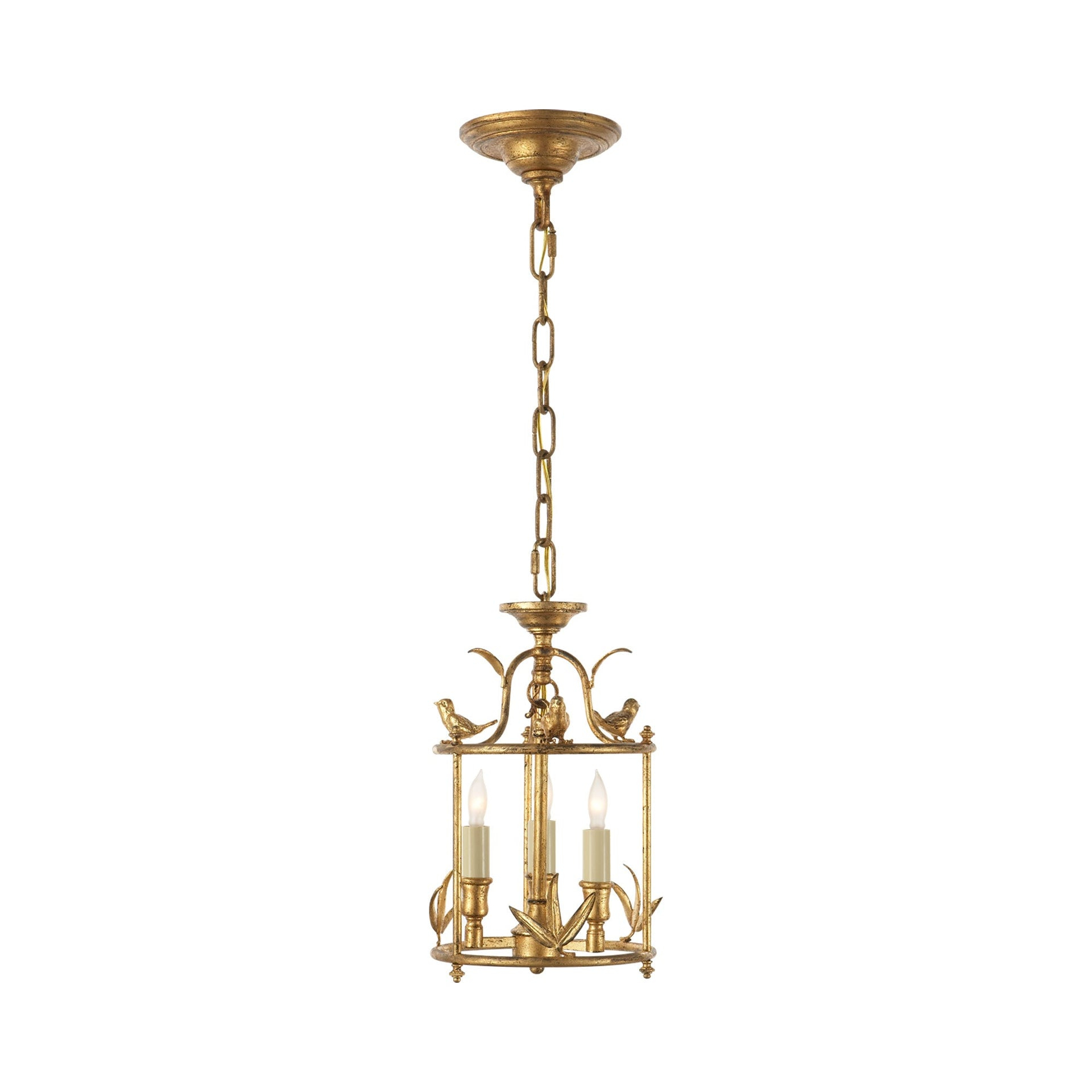Diego Classical Perching Bird Golded Iron Pendant Light
