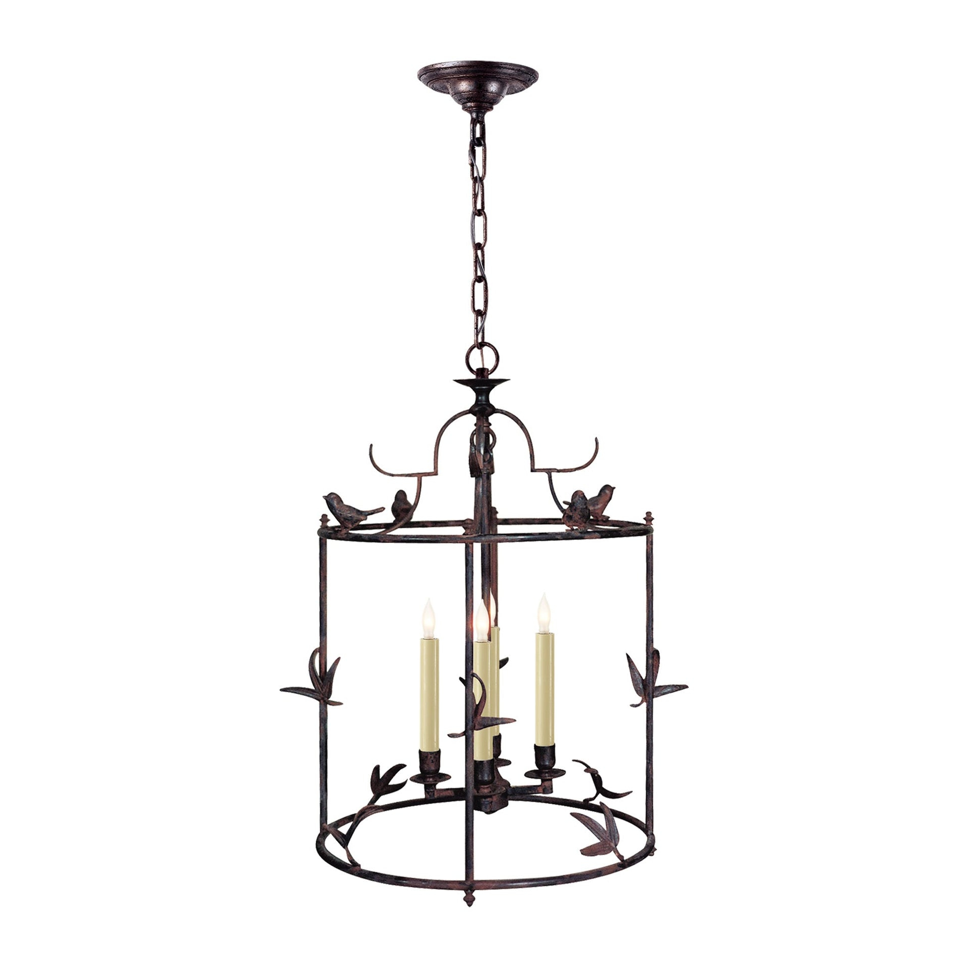 Rust Finish Crystal LED Indoor/Outdoor Drum Lantern