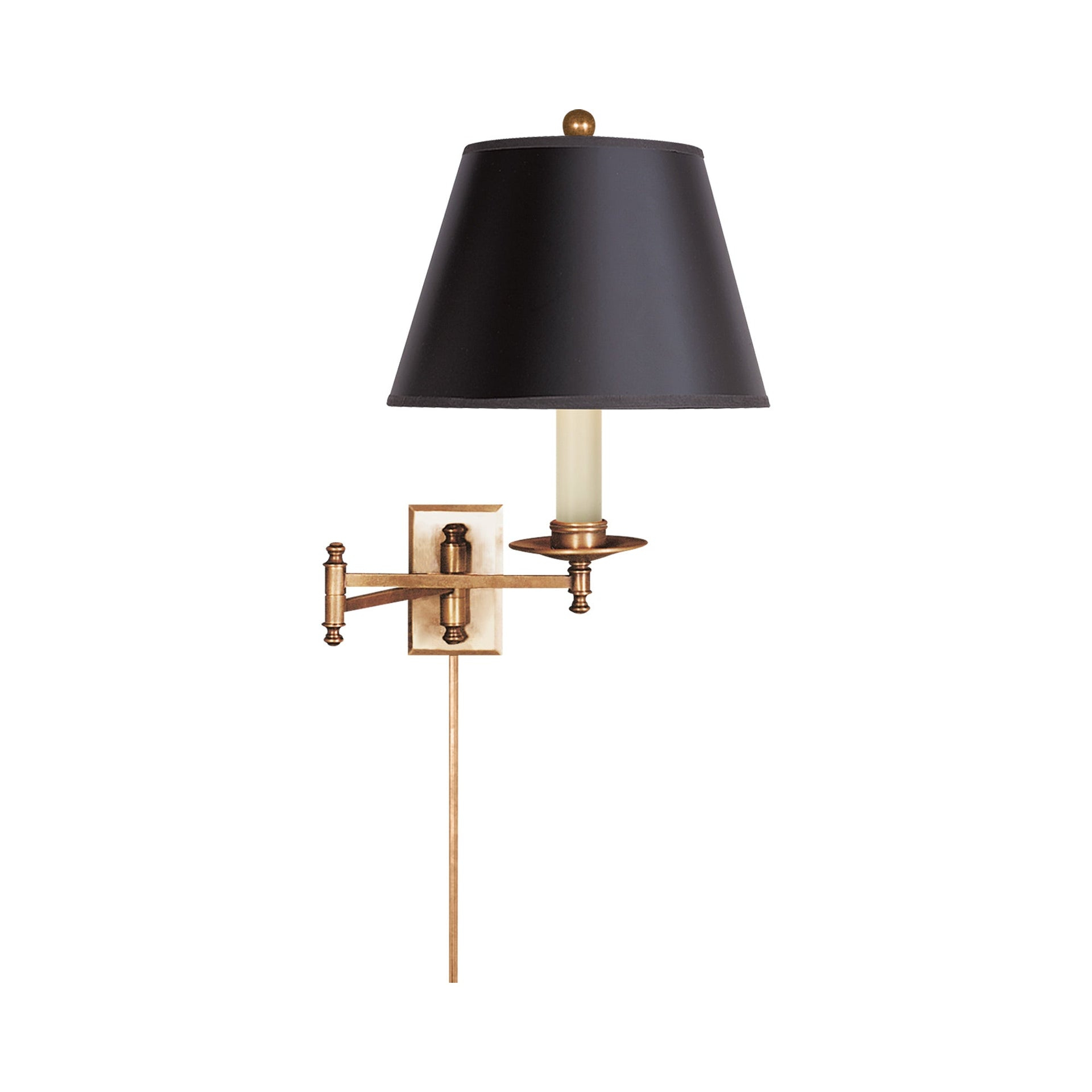 Antique Brass Black Swing Arm Dimmable Wall Lamp