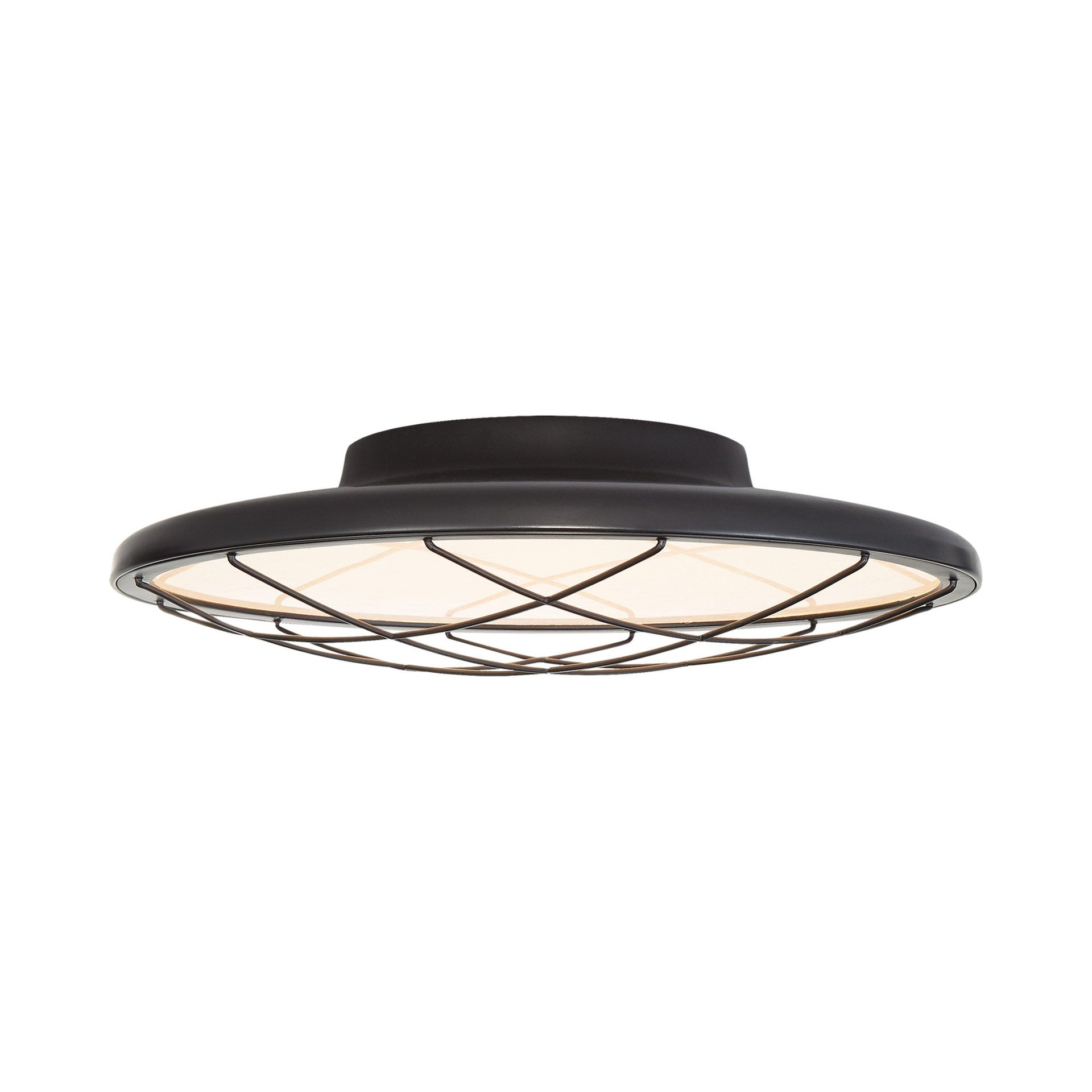 Dot Matte Black LED Flush Mount Ceiling Light with Glass Diffuser