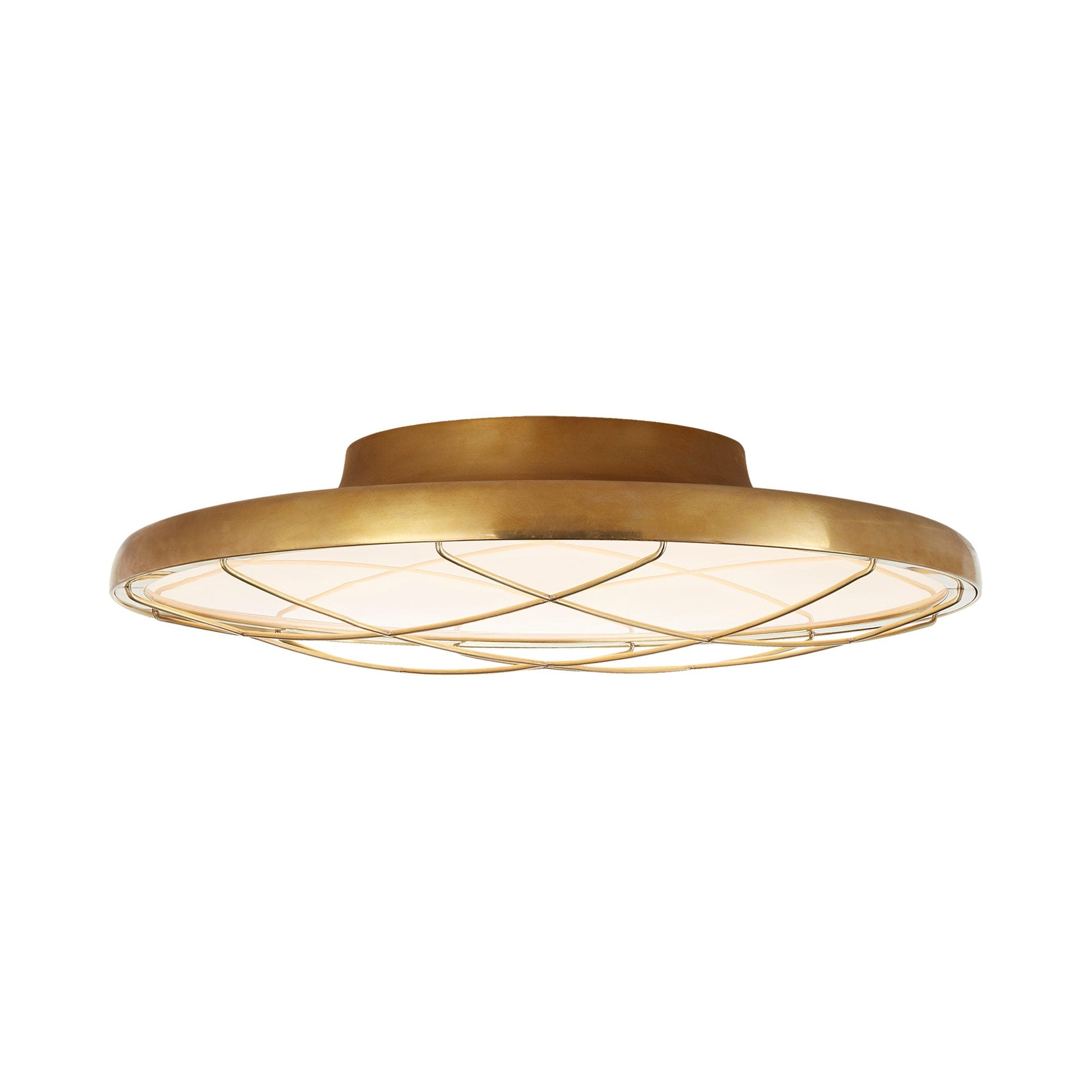 Natural Brass and Glass LED Flush Mount Ceiling Light