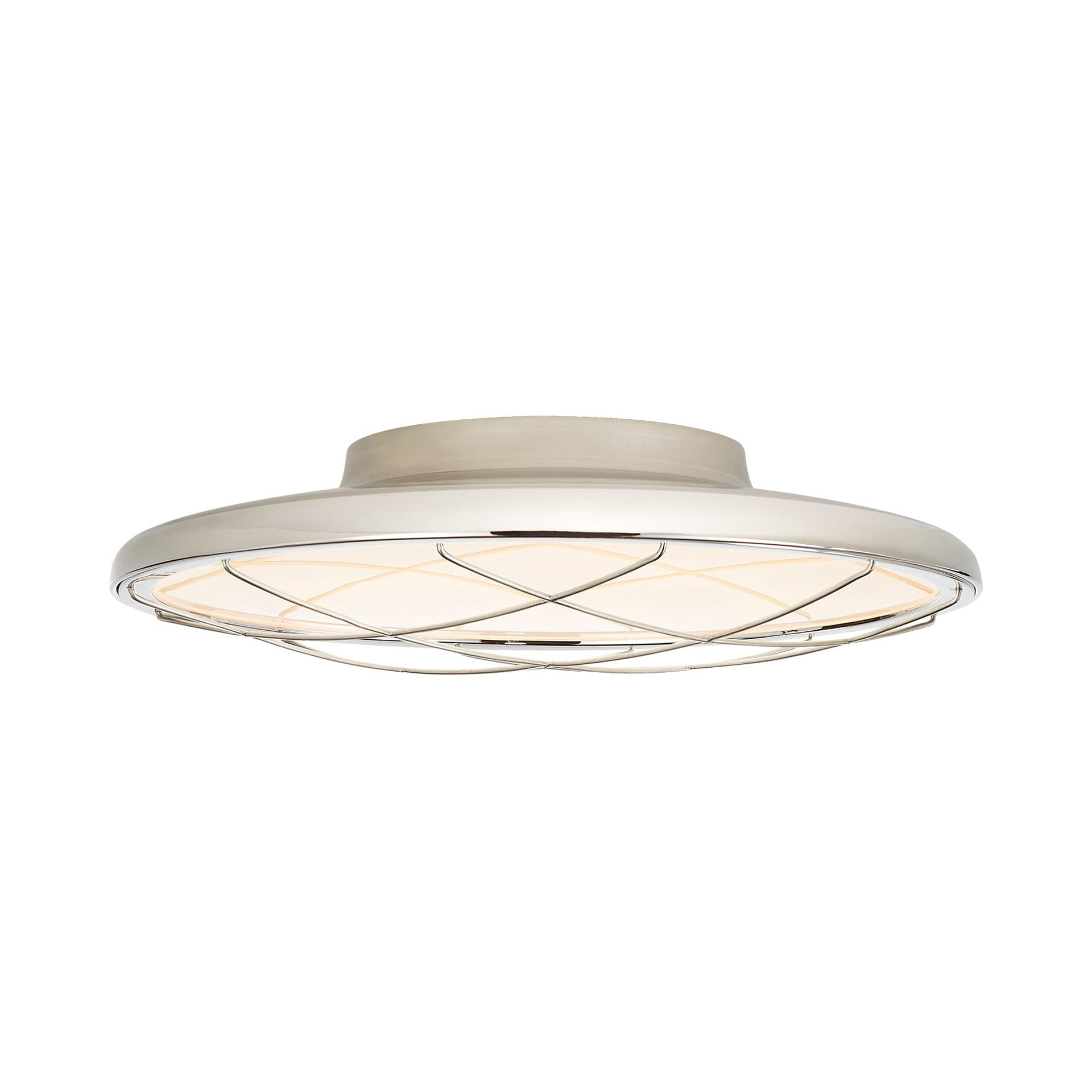Energetic Geometric Crystal & Nickel 13.75" LED Flush Mount