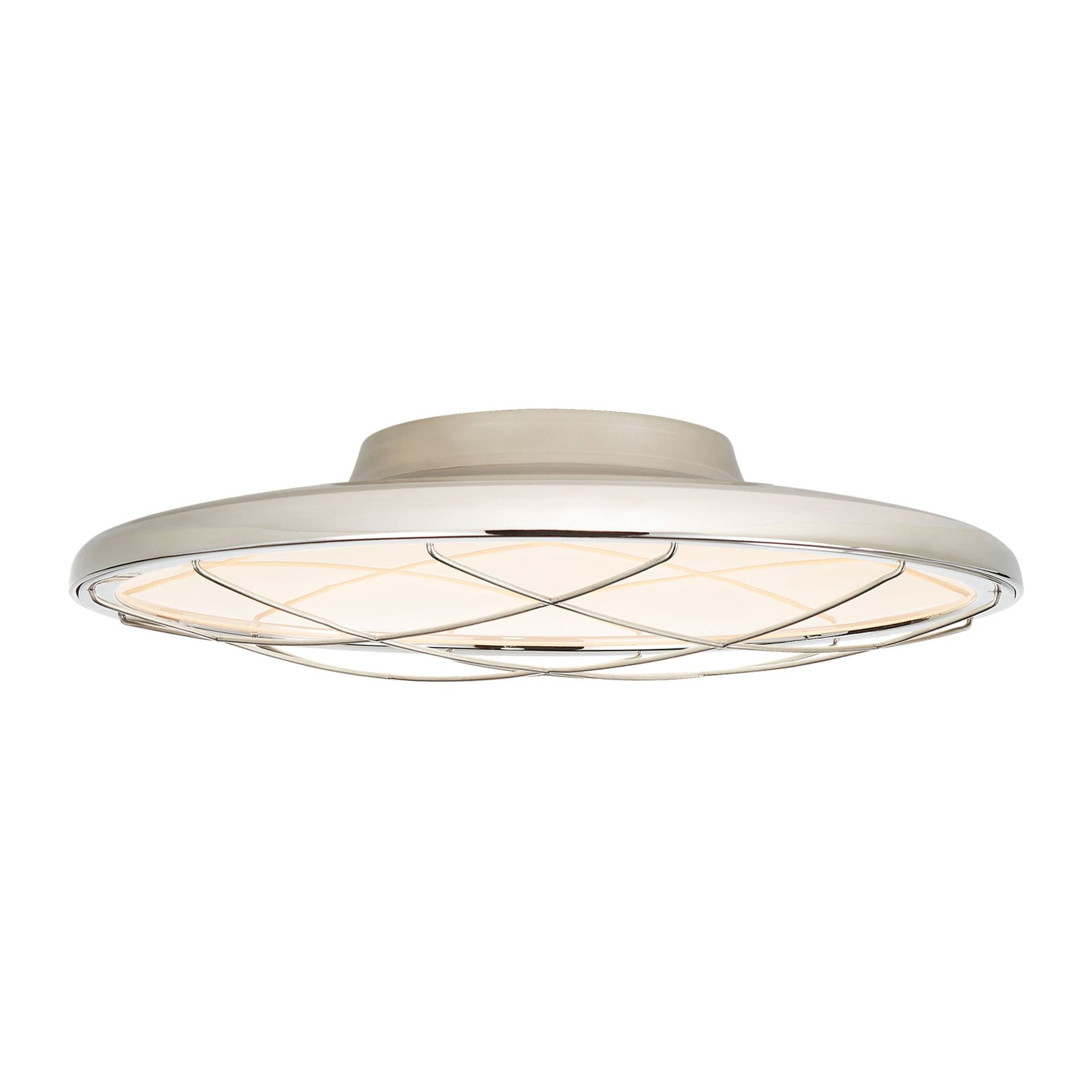 Sleek Polished Nickel and Glass 16.5" LED Flush Mount Light