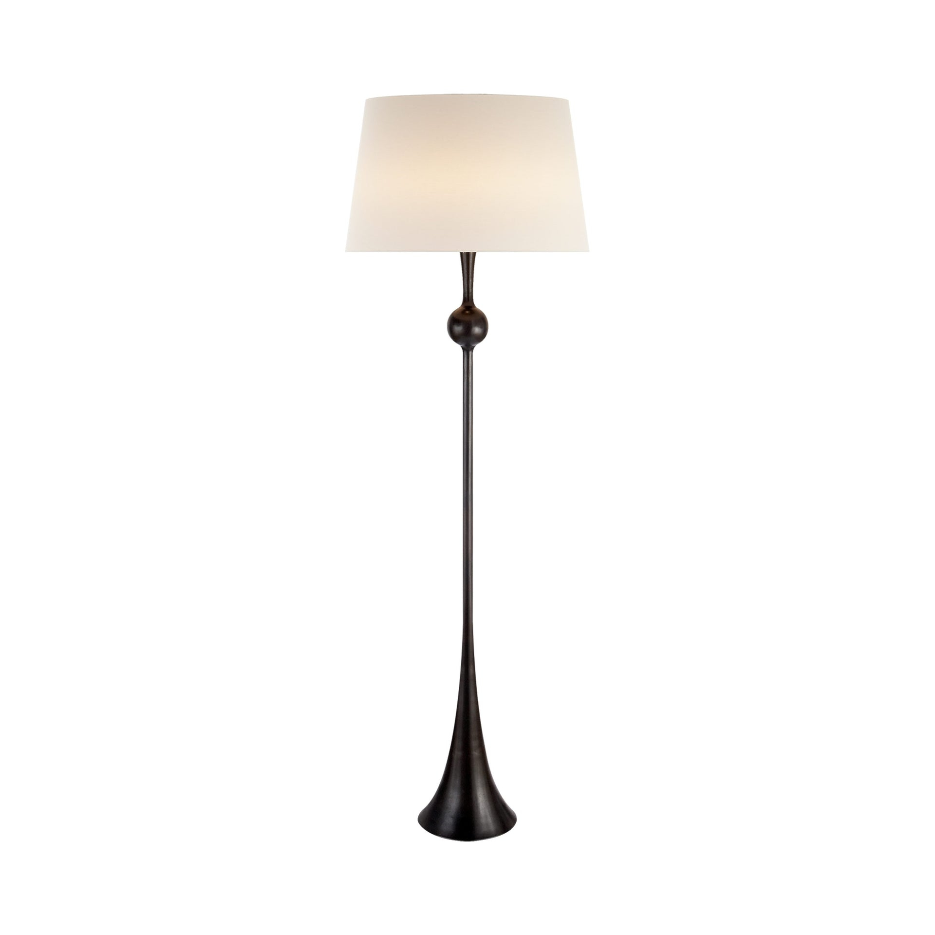 Edison Adjustable Outdoor Linen and Aged Iron Floor Lamp