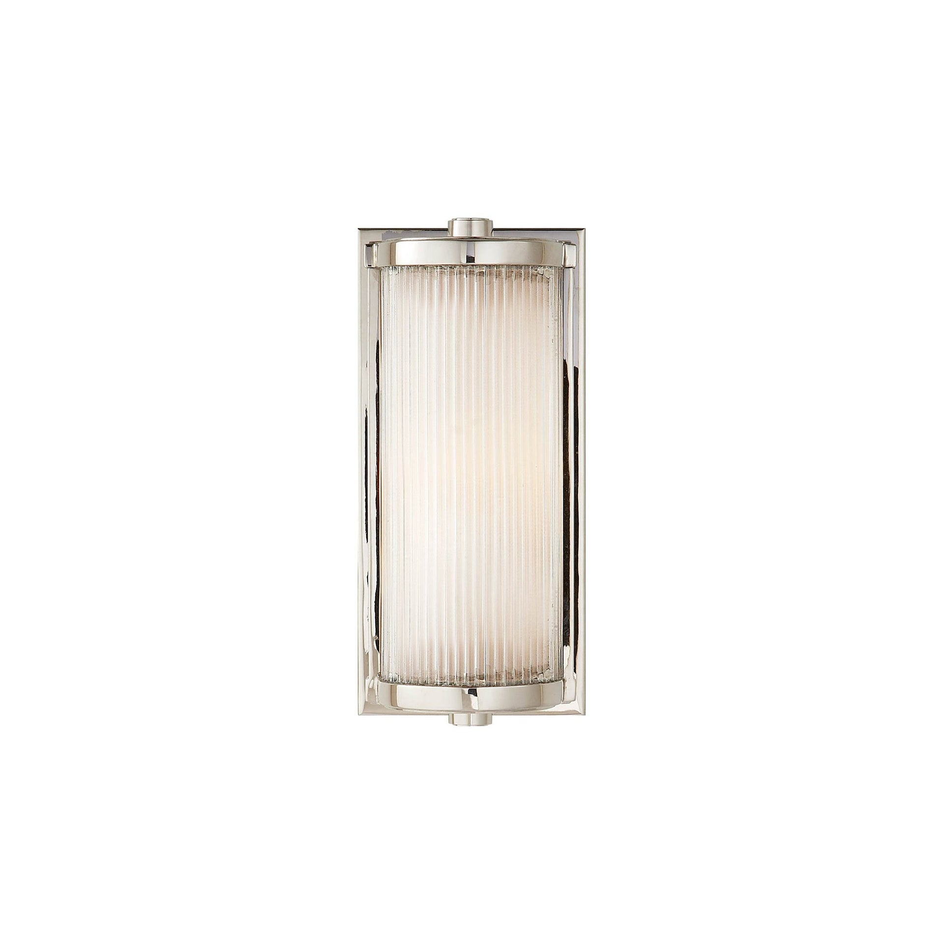 Vintage Vibe Frosted Glass Cylinder Wall Sconce in Polished Nickel