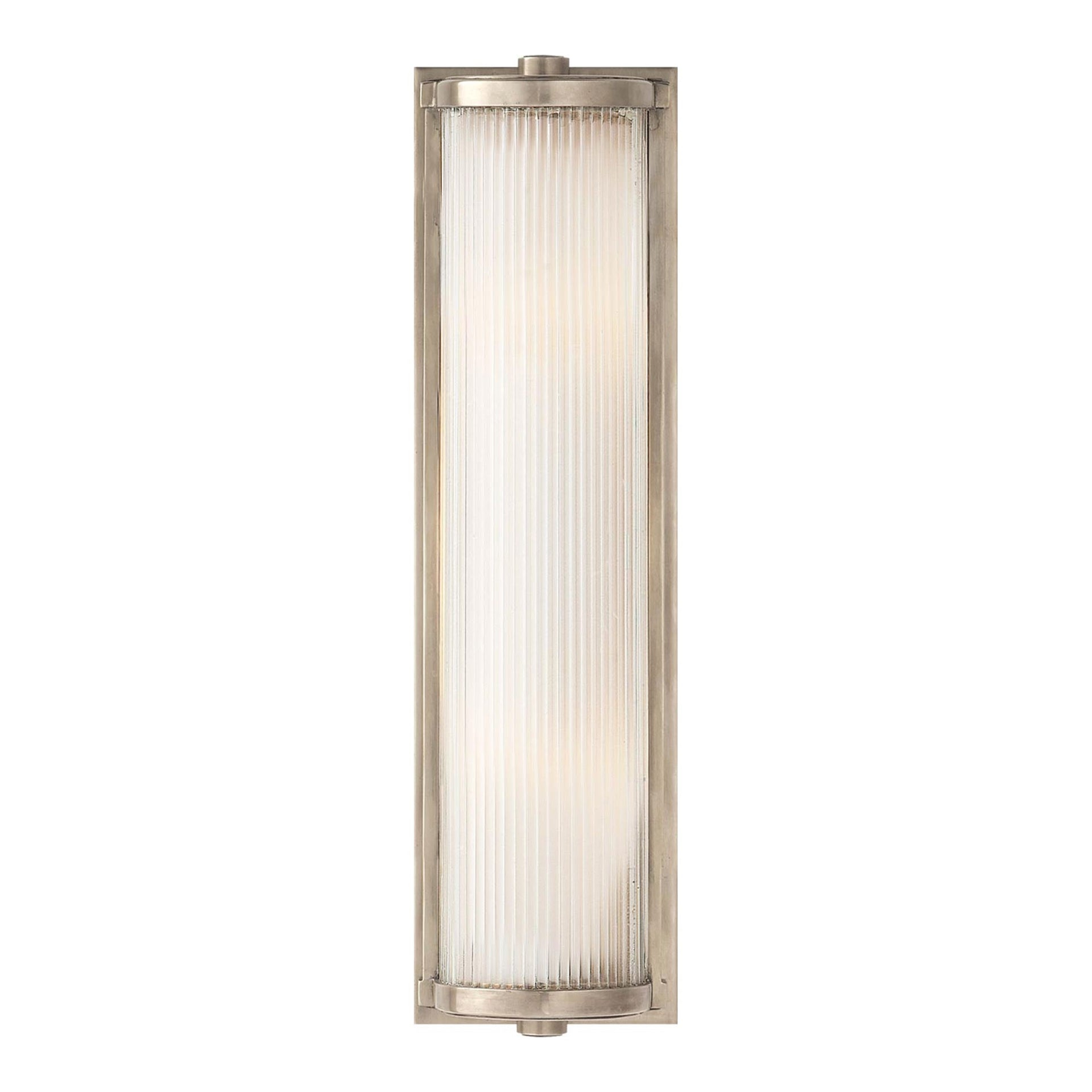 18" Outdoor Dimmable Cylinder Sconce in Nickel Finish