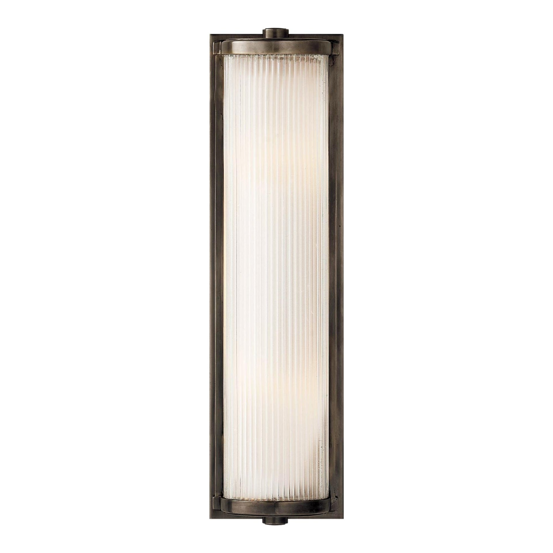 Bronze and Frosted Glass Cylinder Outdoor Wall Sconce