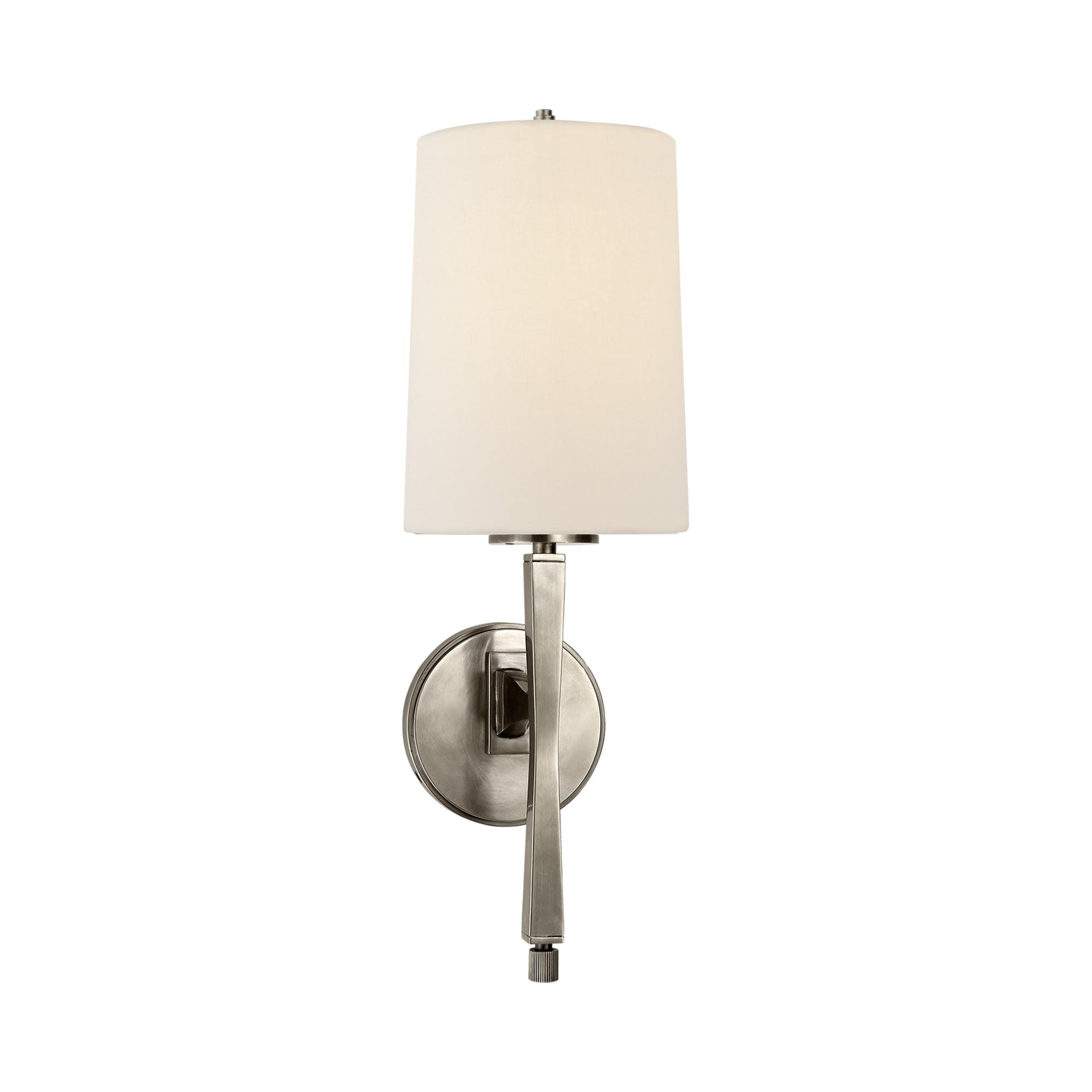Edie Classic 18.5" Black and Bronze Wallchiere with Linen Shade