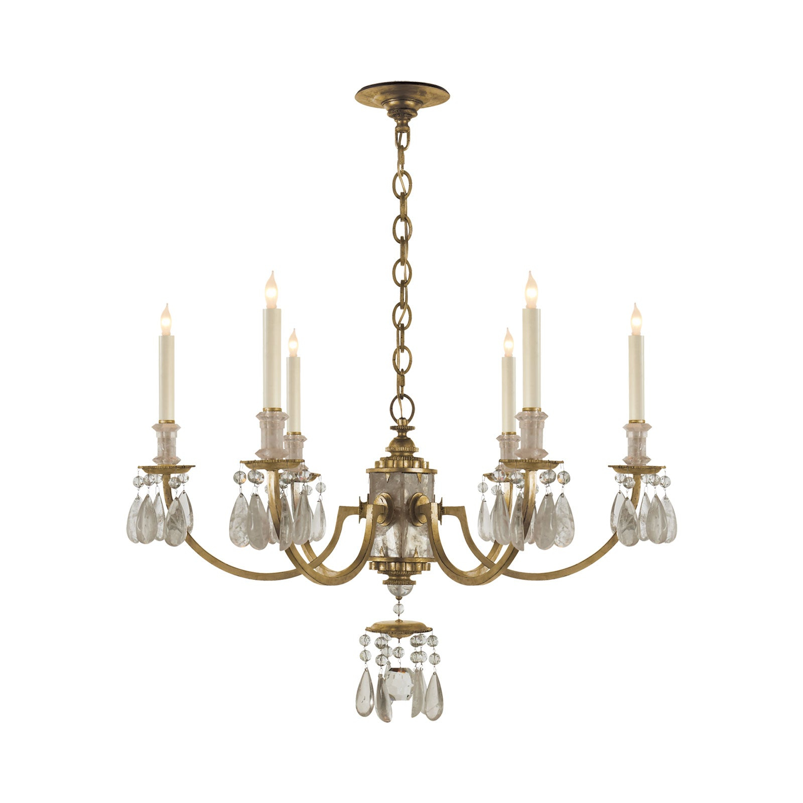 Elizabeth 6-Light Gold Iron and Crystal Chandelier