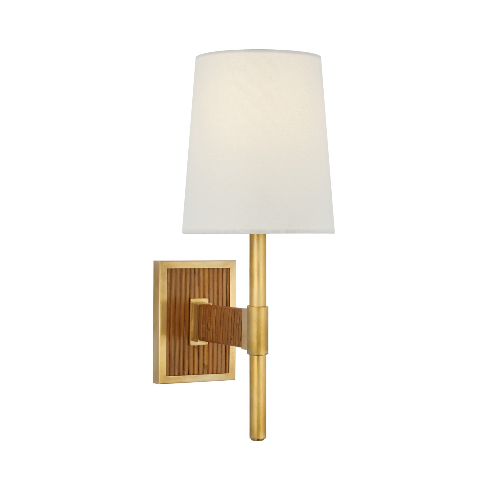 Elle 14.75'' Hand-Rubbed Antique Brass & Dark Rattan LED Wall Sconce