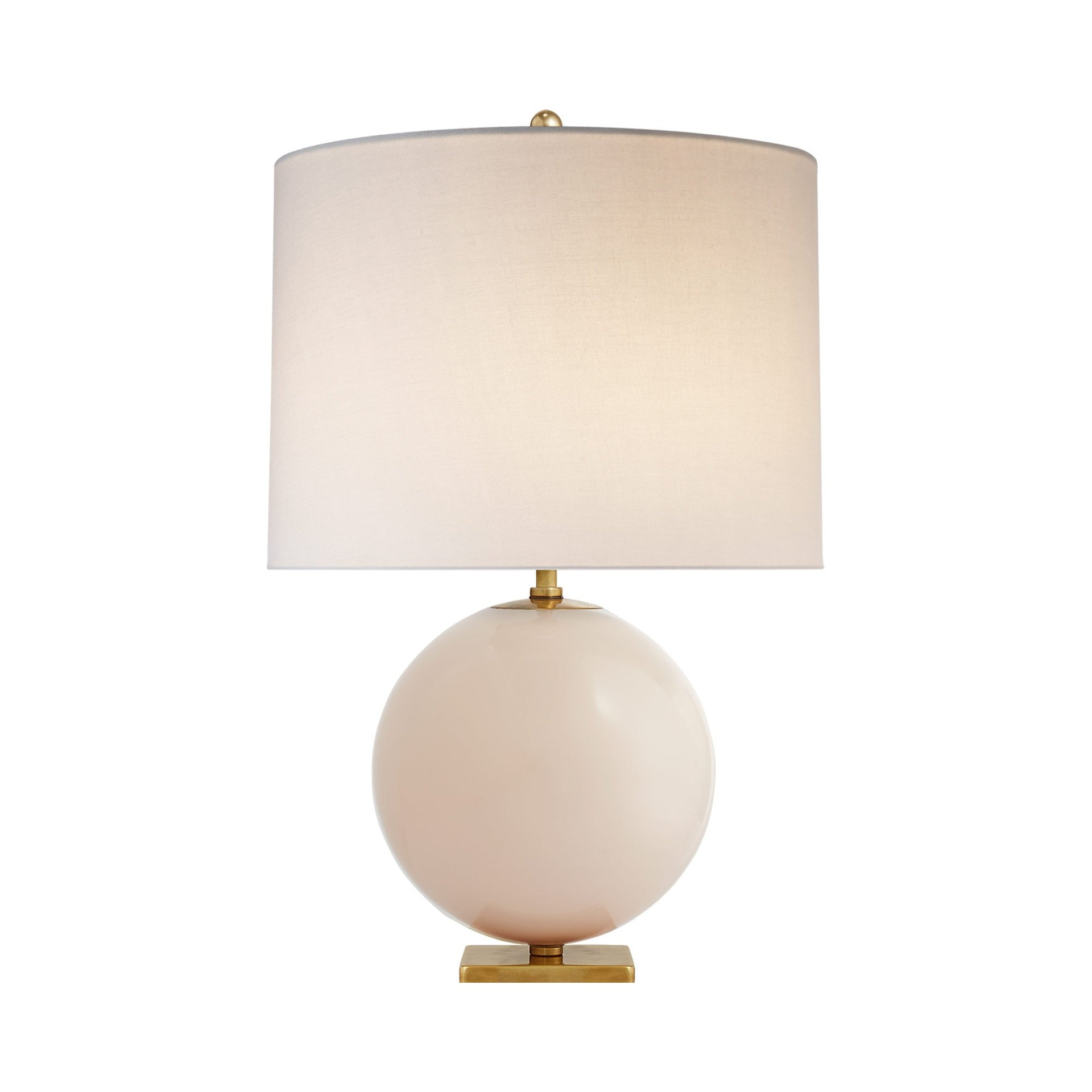Blush Painted Glass Adjustable Outdoor Table Lamp with Cream Linen Shade