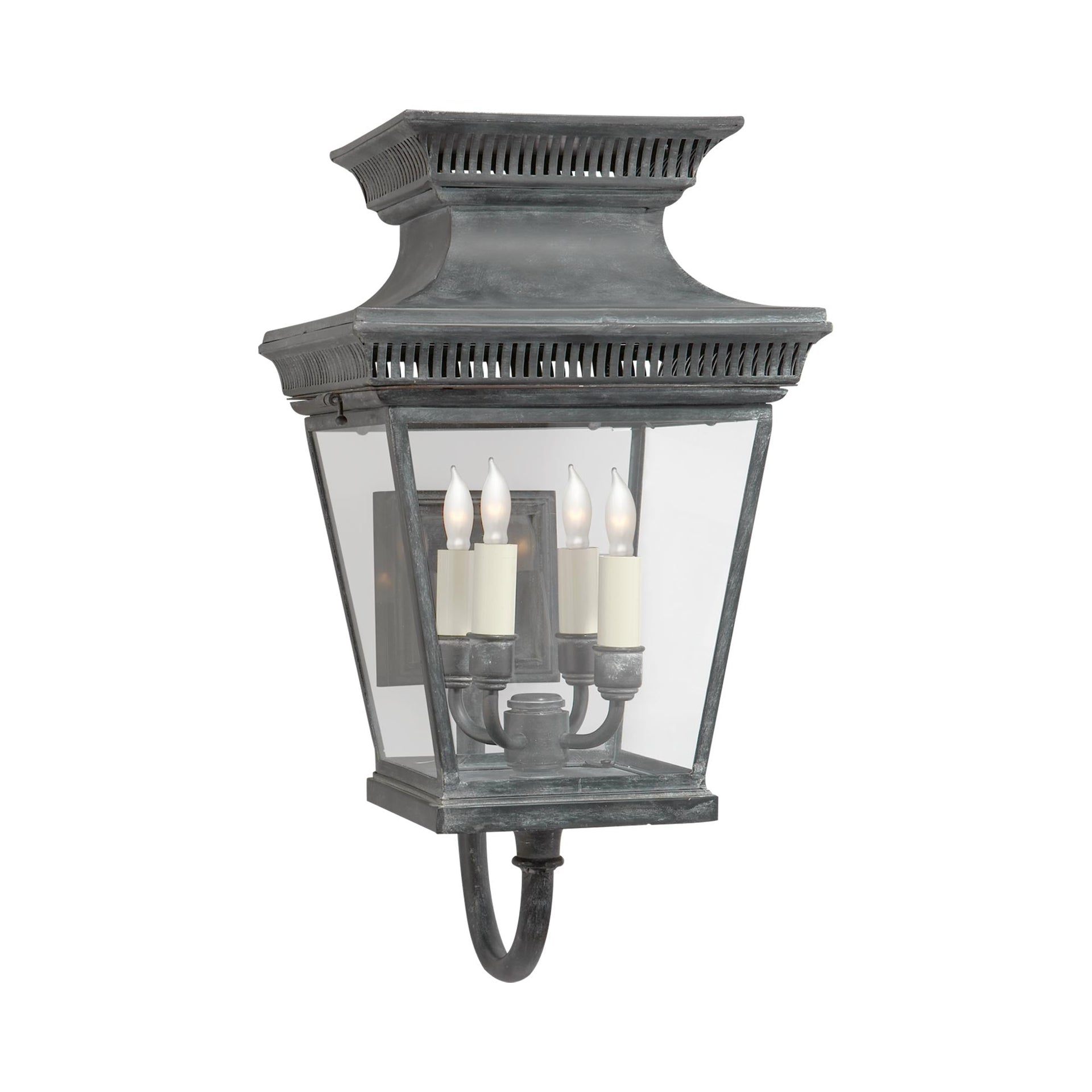 Elsinore Pagoda-Inspired Black Outdoor Lantern 20.5" Height