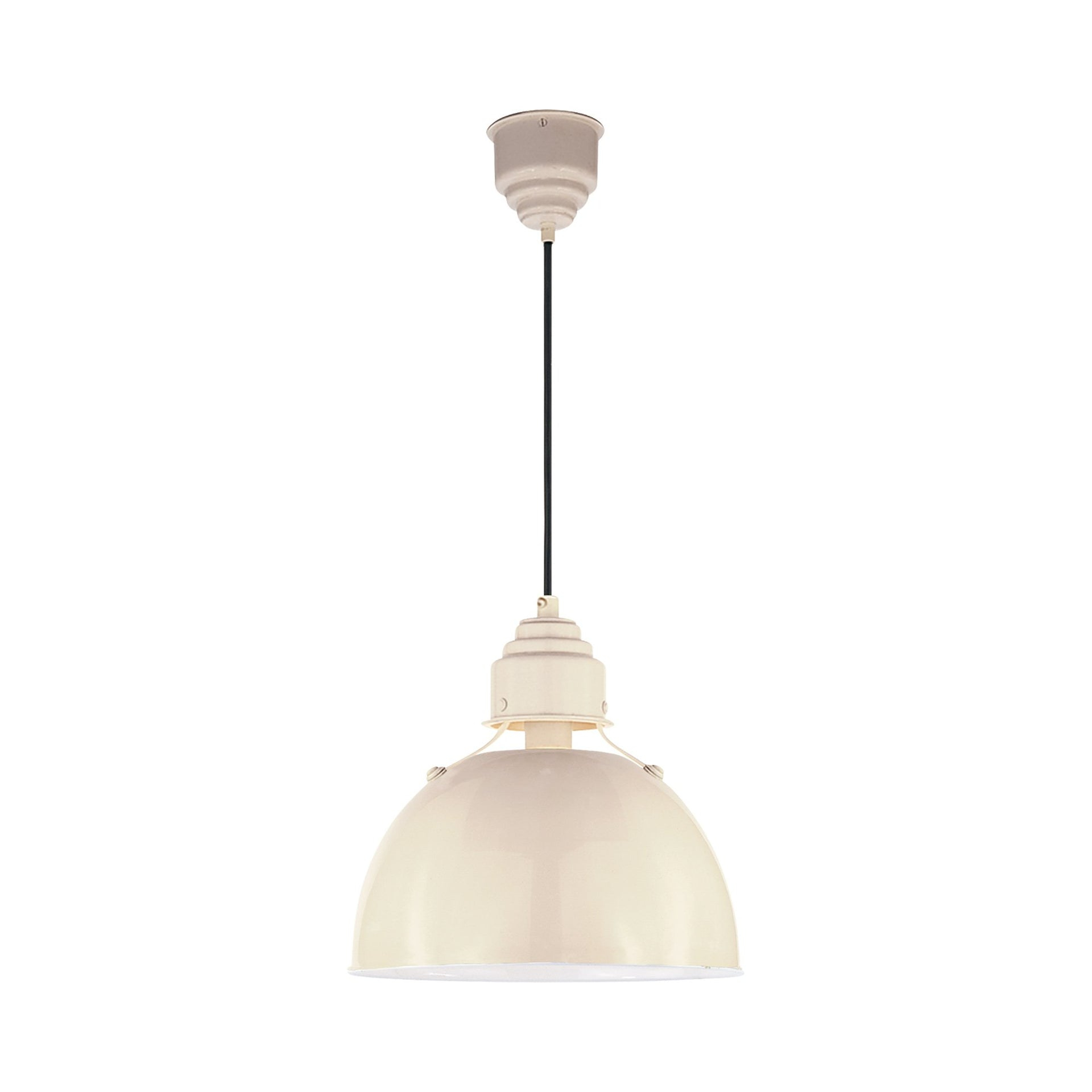 Eugene 12" Lightly Antique White Crystal Bowl Pendant