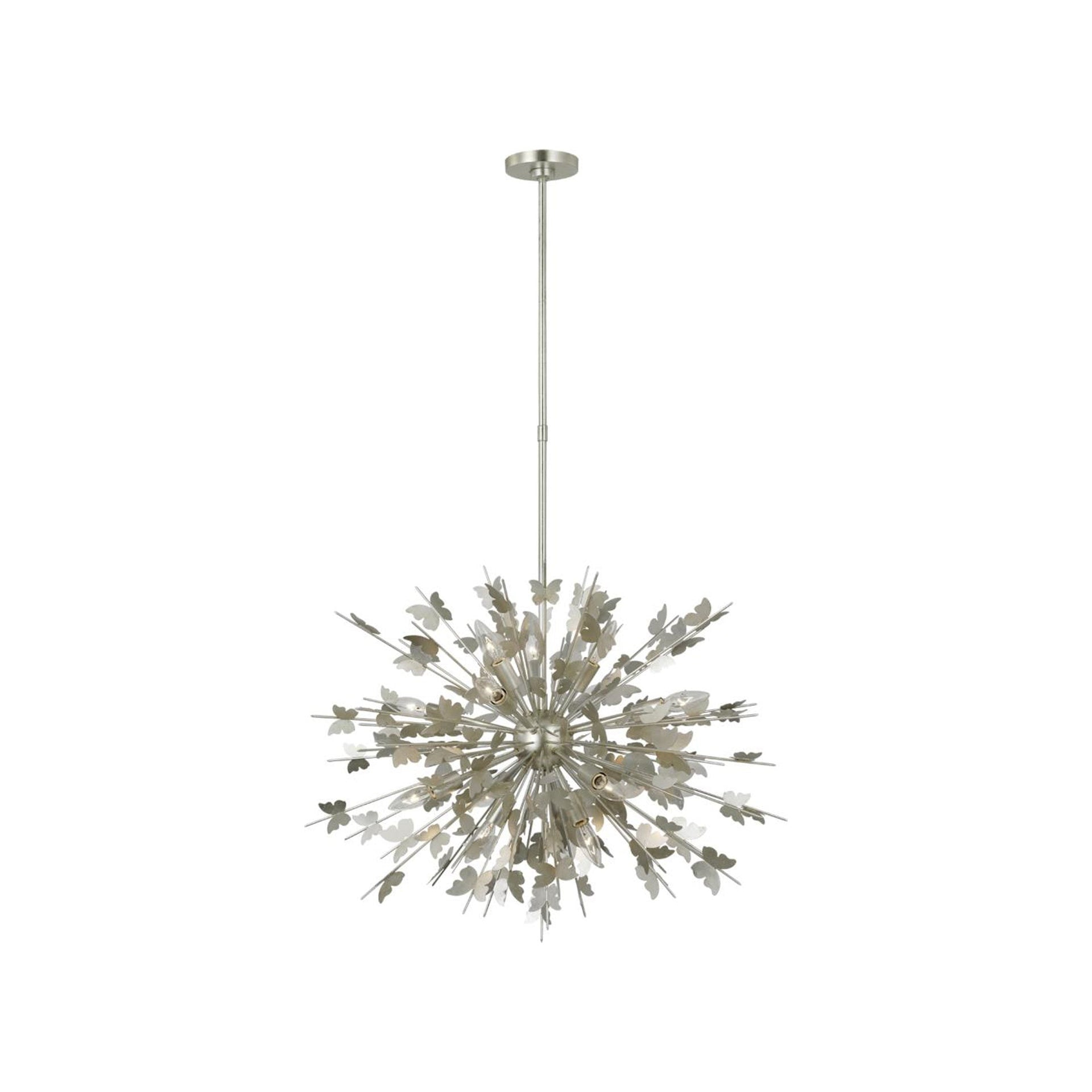 Farfalle 14-Light Burnished Silver Leaf Crystal Chandelier