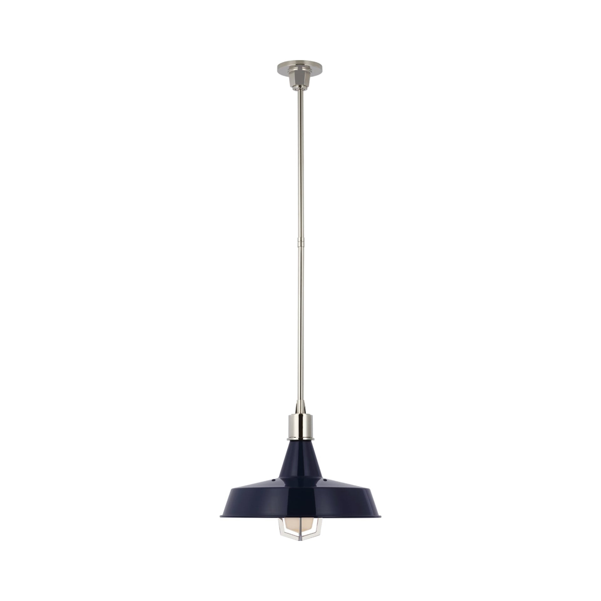 Polished Nickel Glass LED Indoor/Outdoor Pendant Light