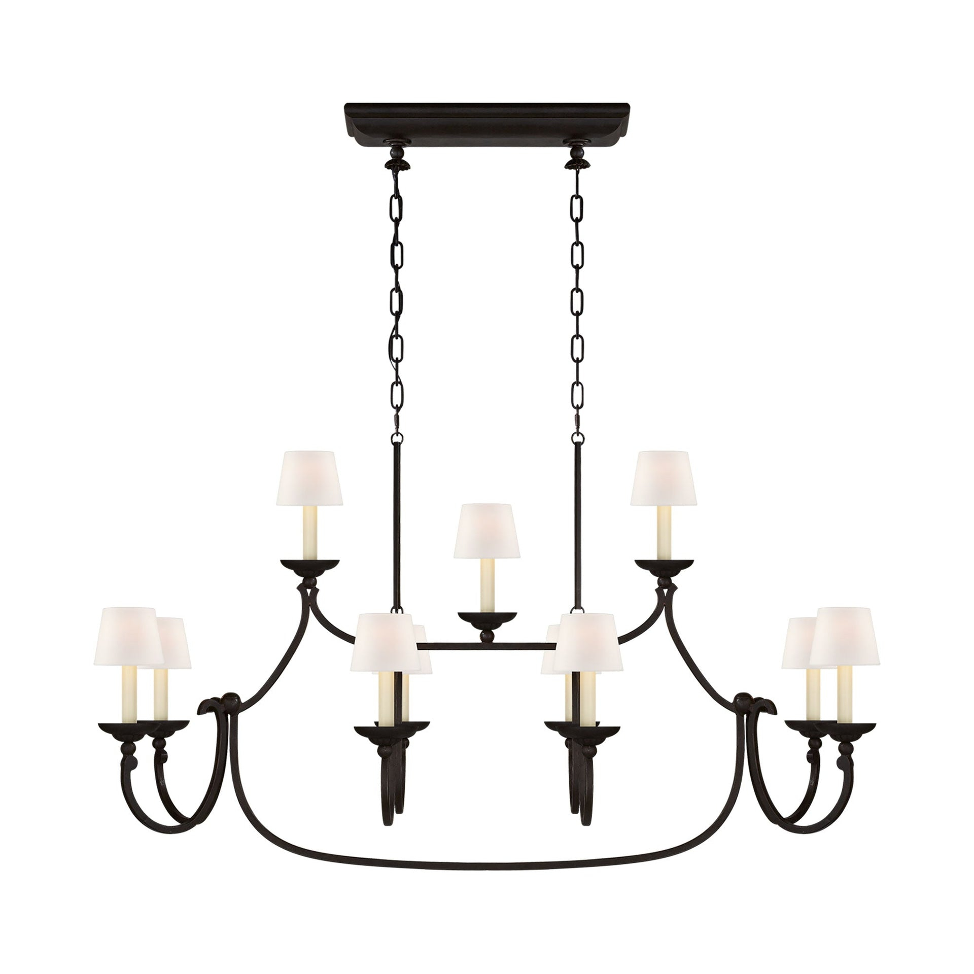 Aged Iron 11-Light Crystal Candle Chandelier