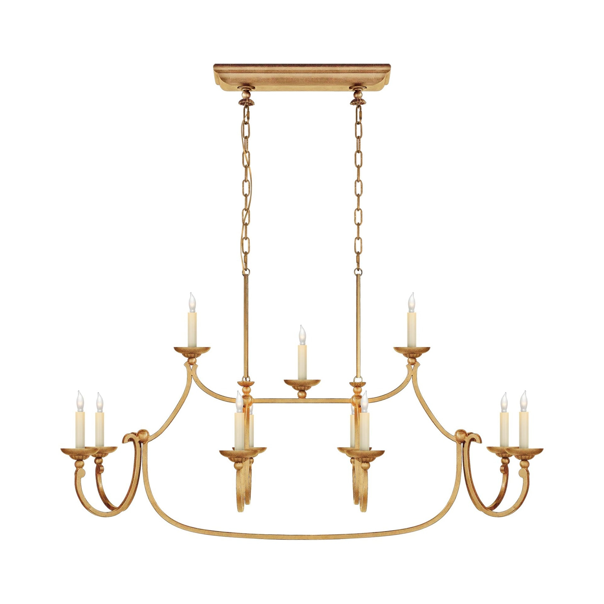 Gilded Iron 11-Light Indoor Crystal Chandelier