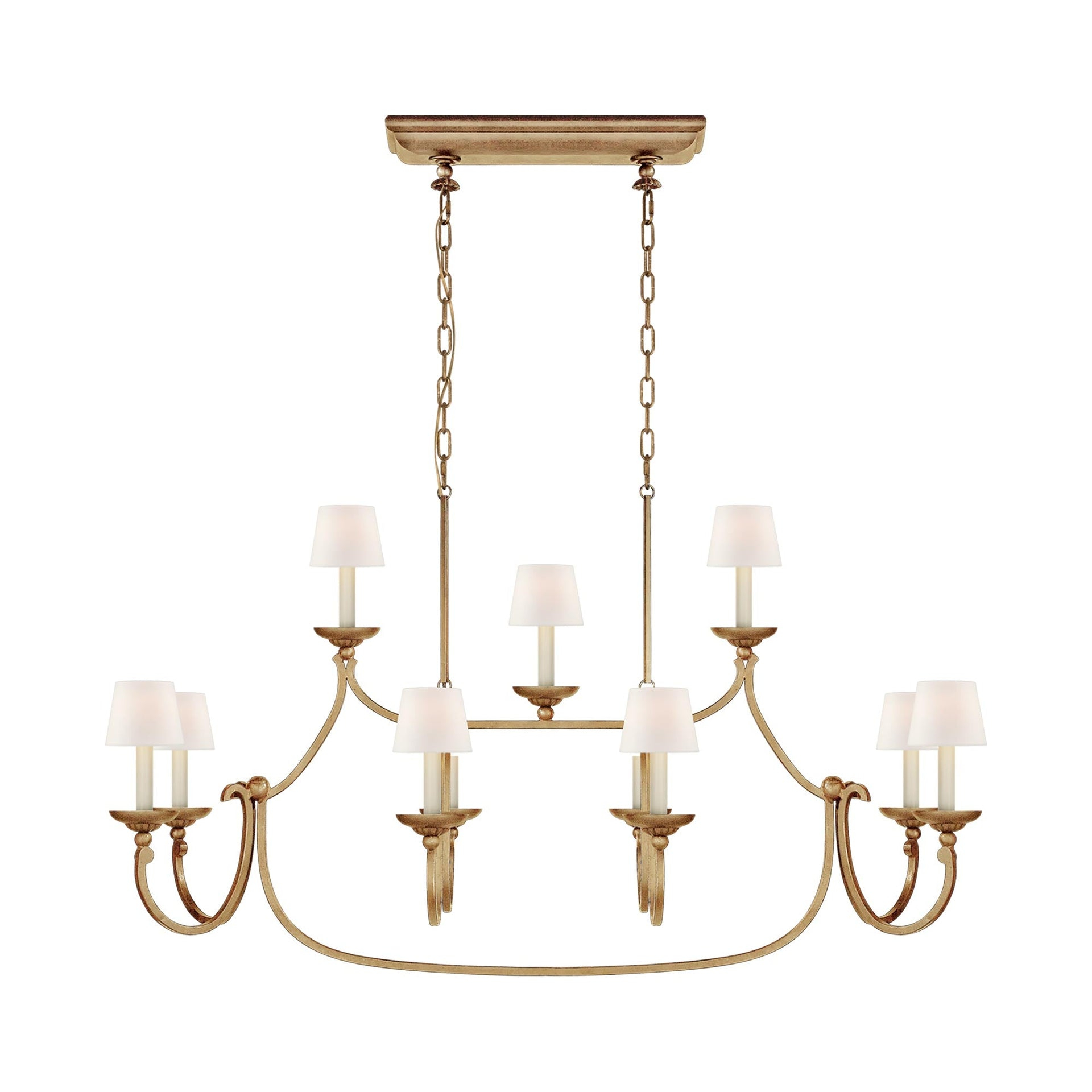 Flemish Grand Crystal 11-Light Plug-in Chandelier in Gilded Iron