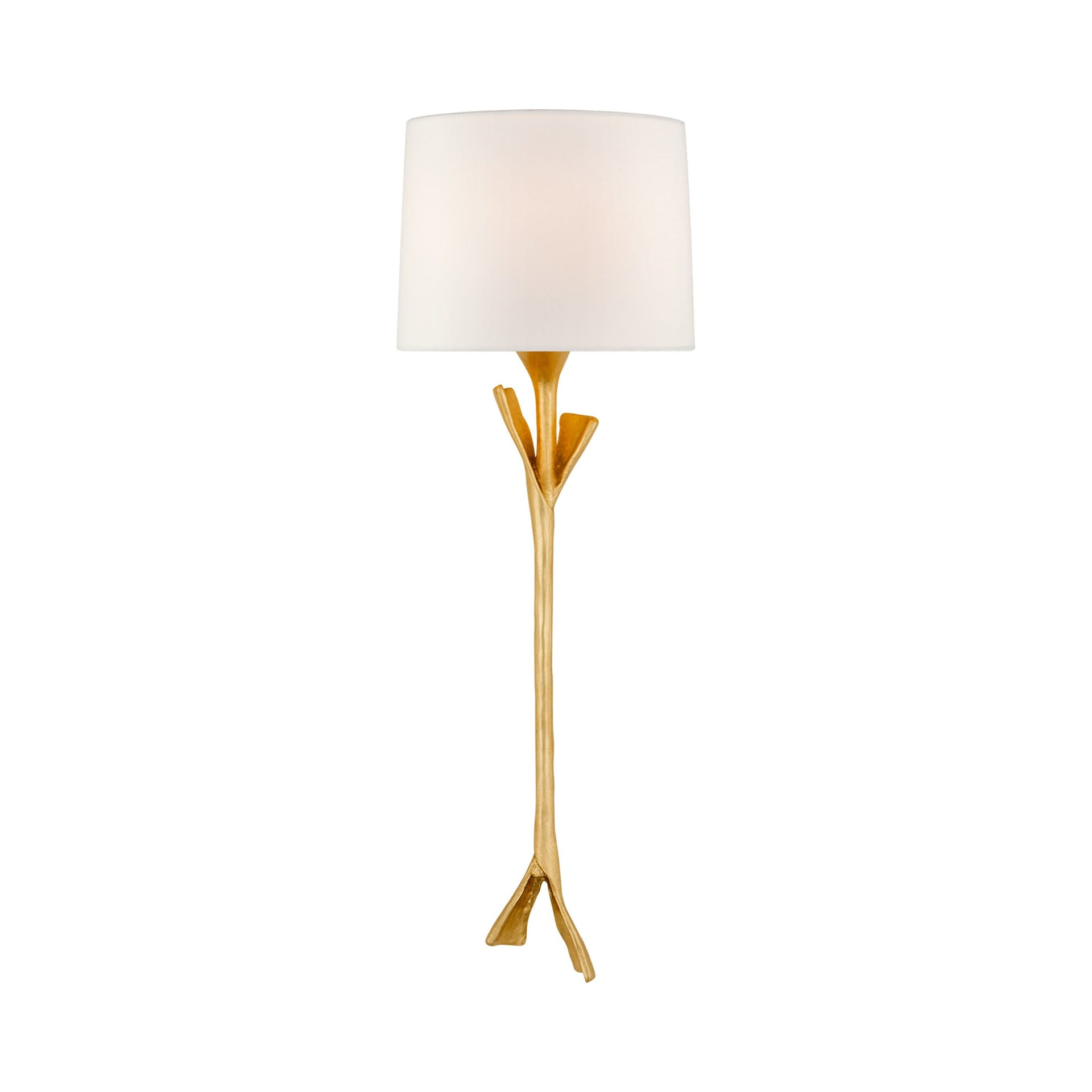 Fliana Gilded 24" Gold Tail Sconce with Linen Shade