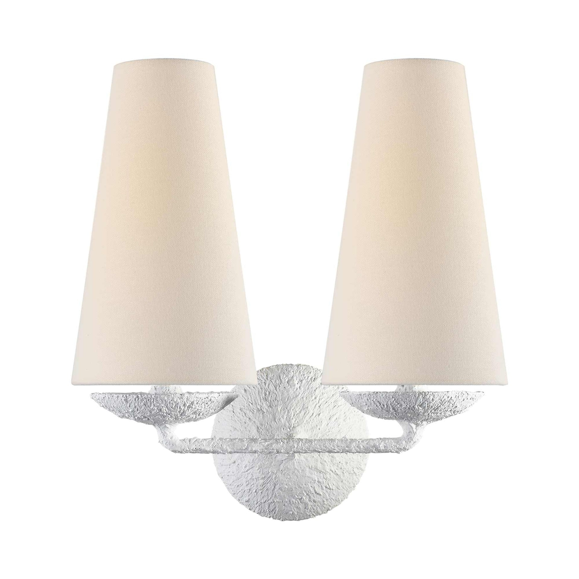 Fontaine Bronze 14'' Dimmable Direct Wired Wall Sconce with White Shade