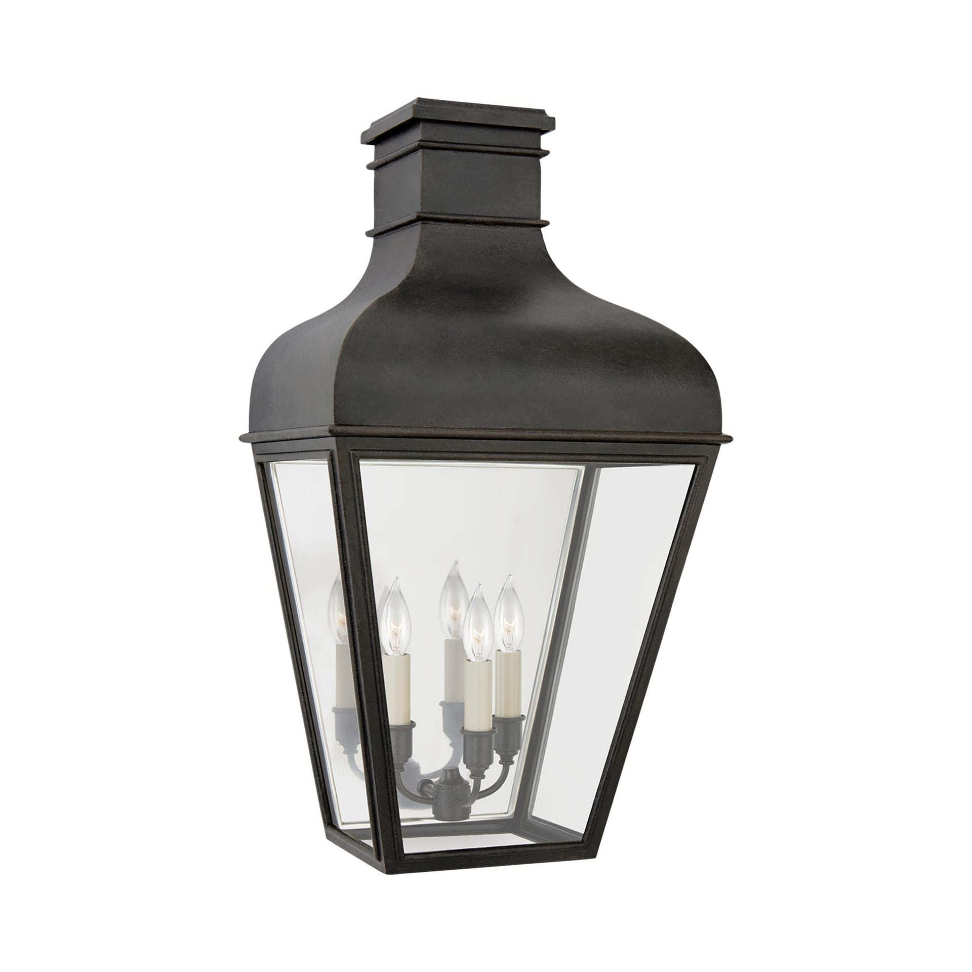 Elegant Black Iron Lantern Wall Light with Dimmable Feature