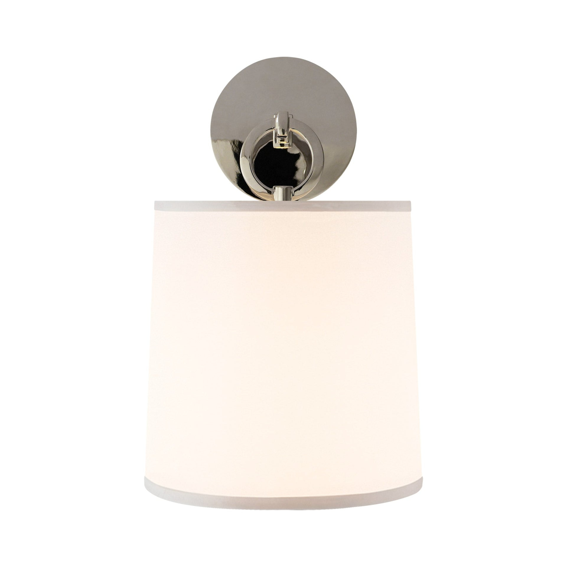 Polished Nickel 14" Silk Shade Wall Sconce