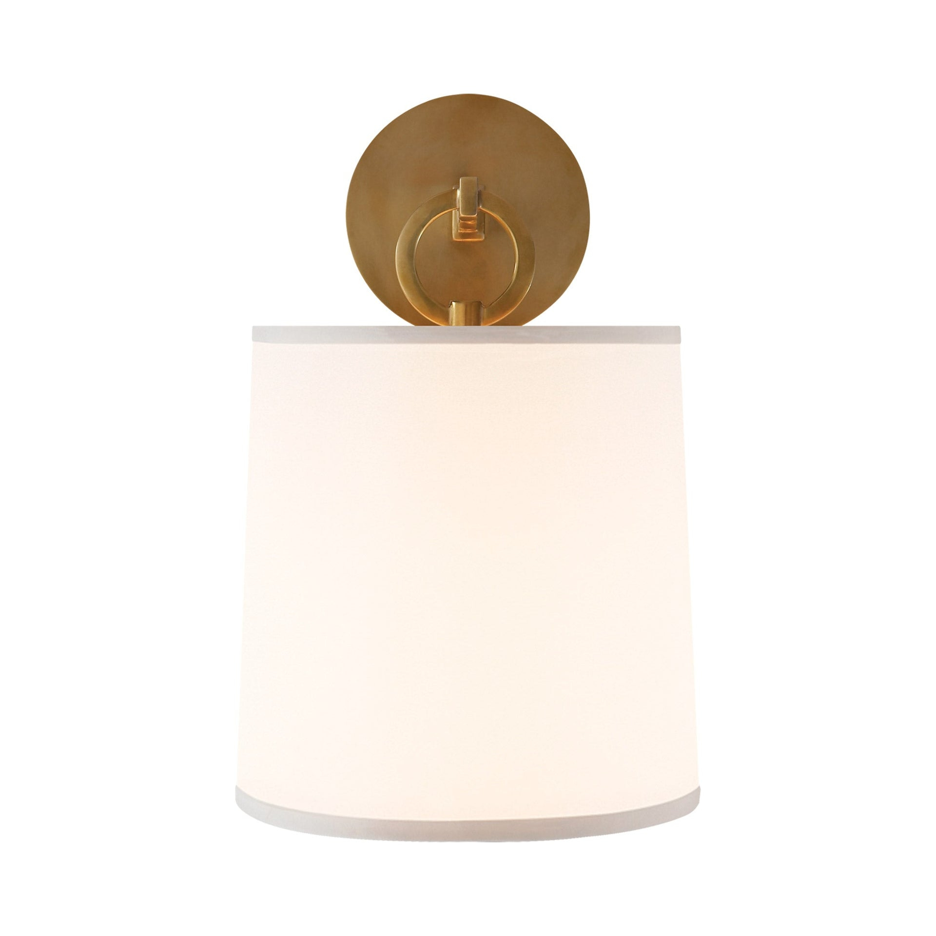 Elegant Soft Brass Dimmable Wall Sconce with Silk Shade