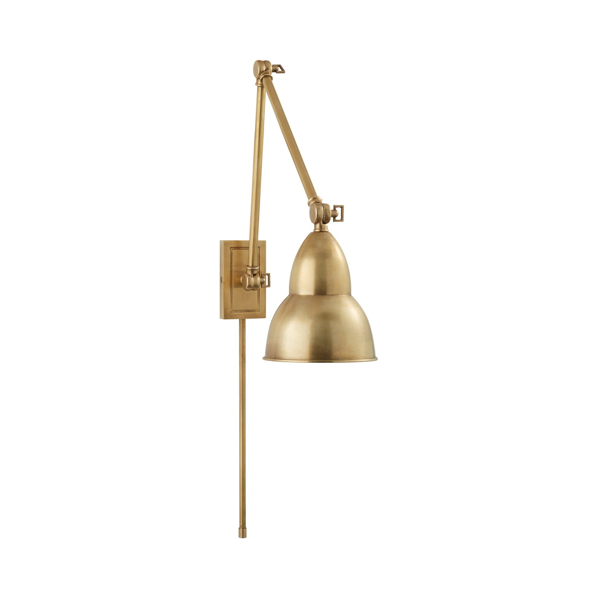 French Library Double Arm Bronze & Brass Wall Light
