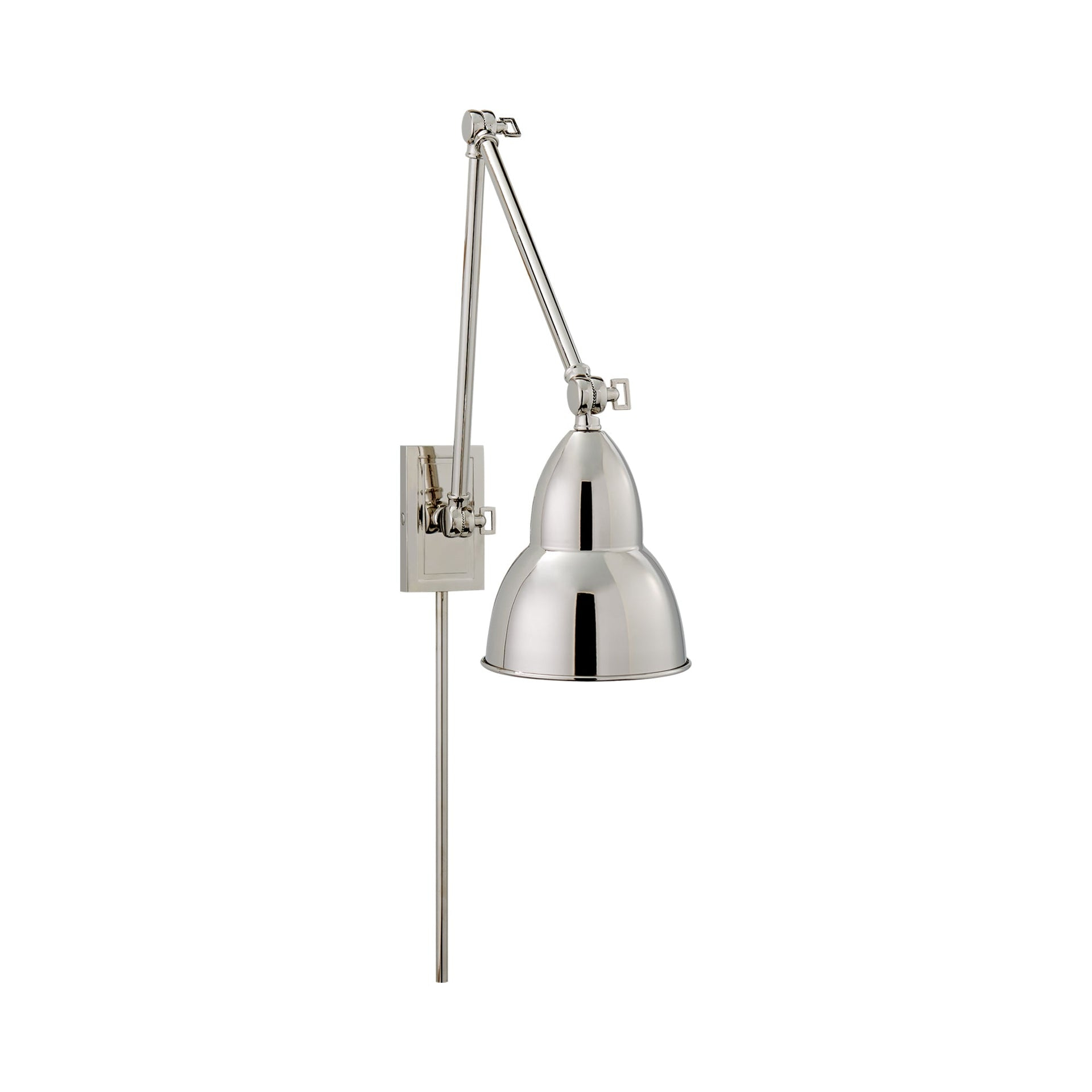 Polished Nickel Adjustable Swing Arm Wall Lamp