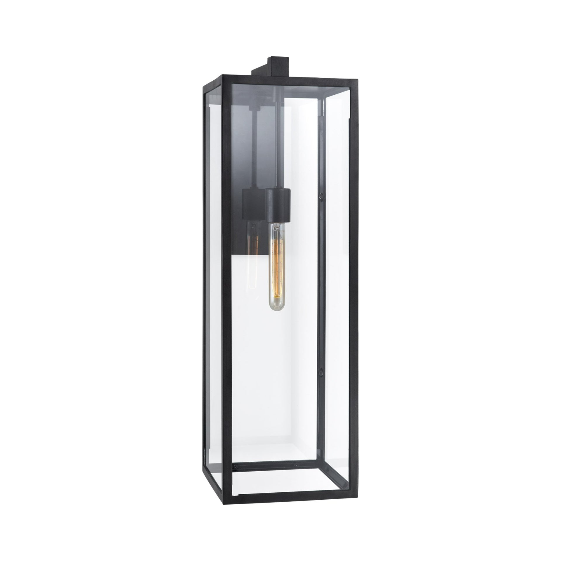 Elegant Dimmable Black Iron Wall Sconce, Direct Wired, 29.75 in