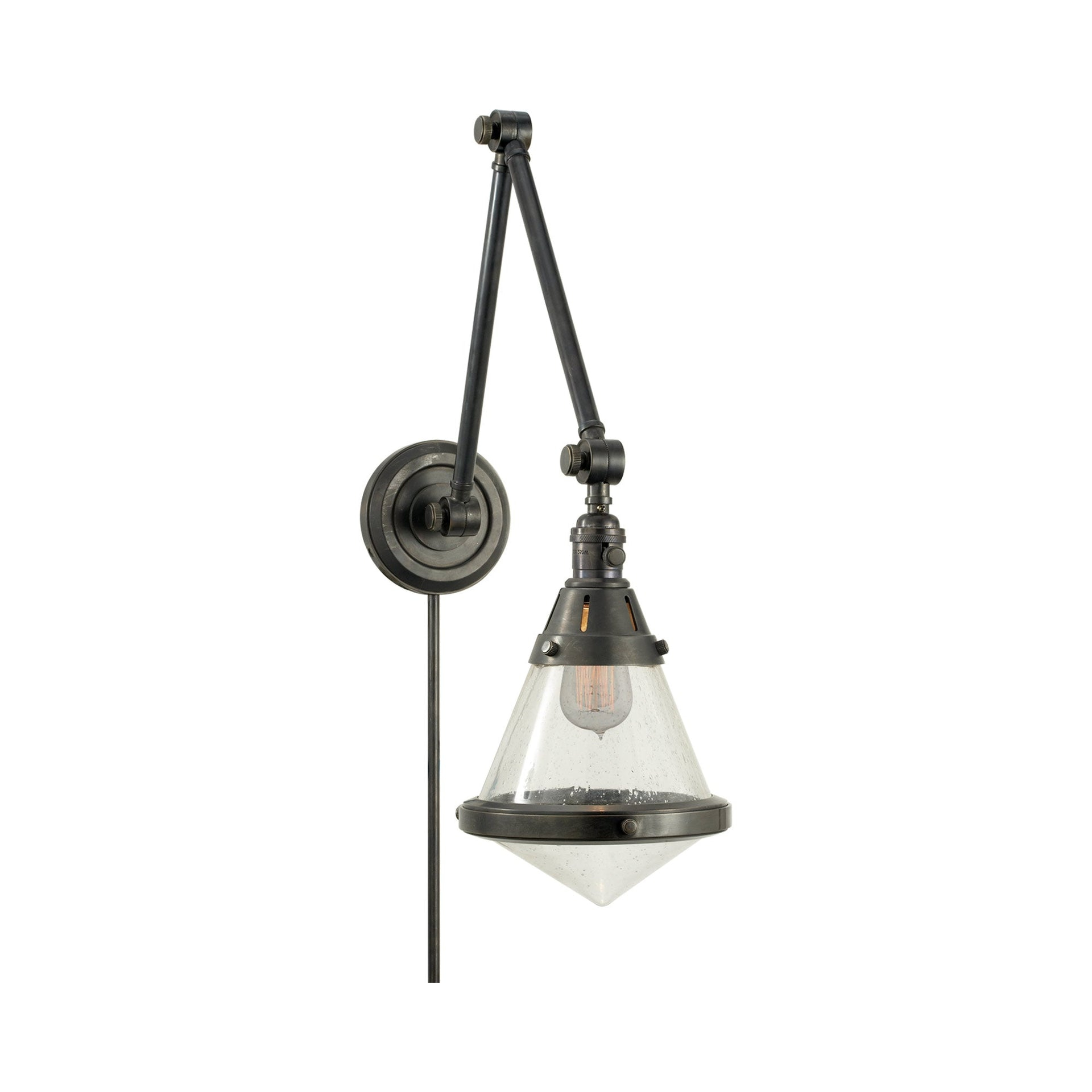 Gale Library 21.5" Black and Bronze Dimmable Wall Sconce