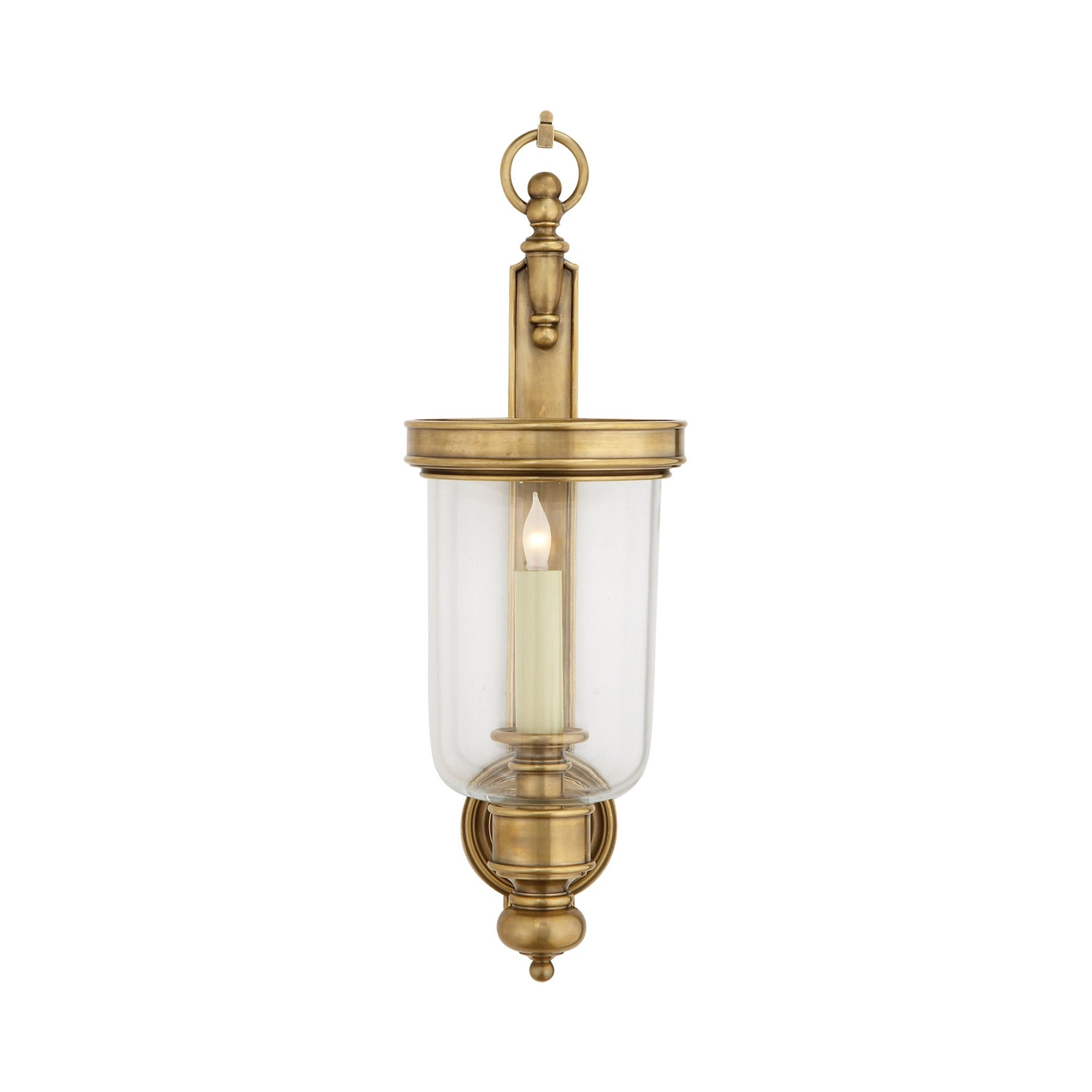 Georgian Antique-Burnished Brass Dimmable Jelly Jar Sconce