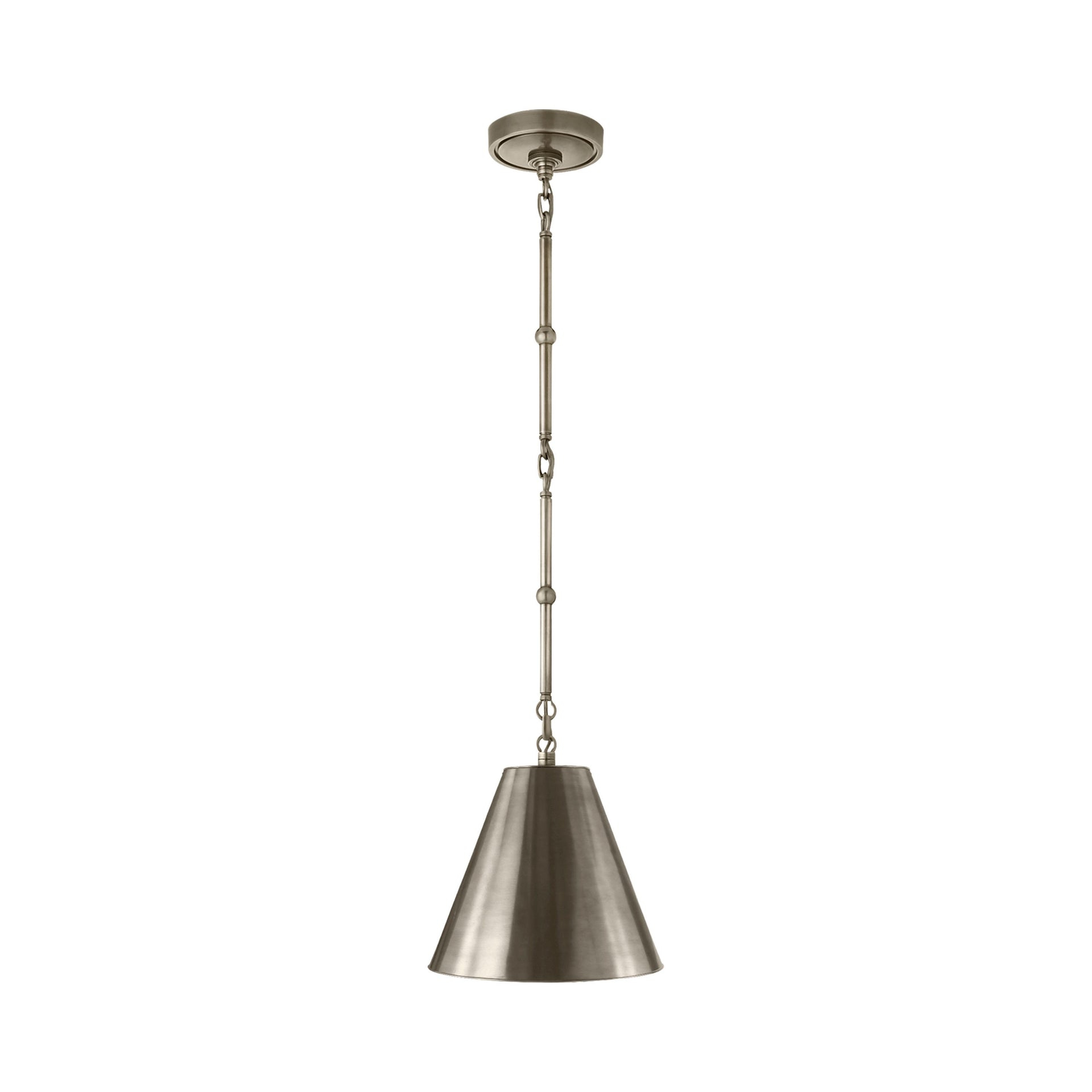 Elegant 12" Antique Nickel Crystal Pendant Light with LED Option