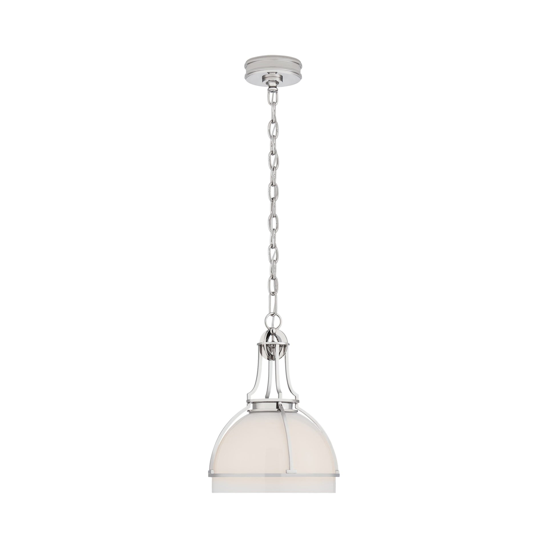 Gracie Polished Nickel Dome LED Pendant with Glass Globe