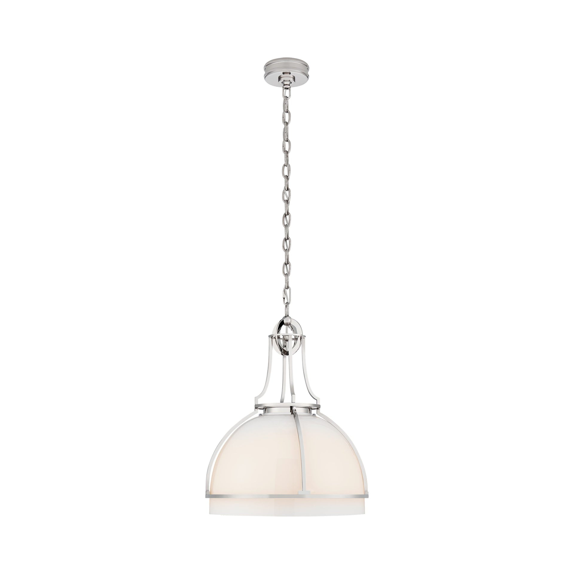 Chapman & Myers 24.5" Polished Nickel LED Globe Pendant