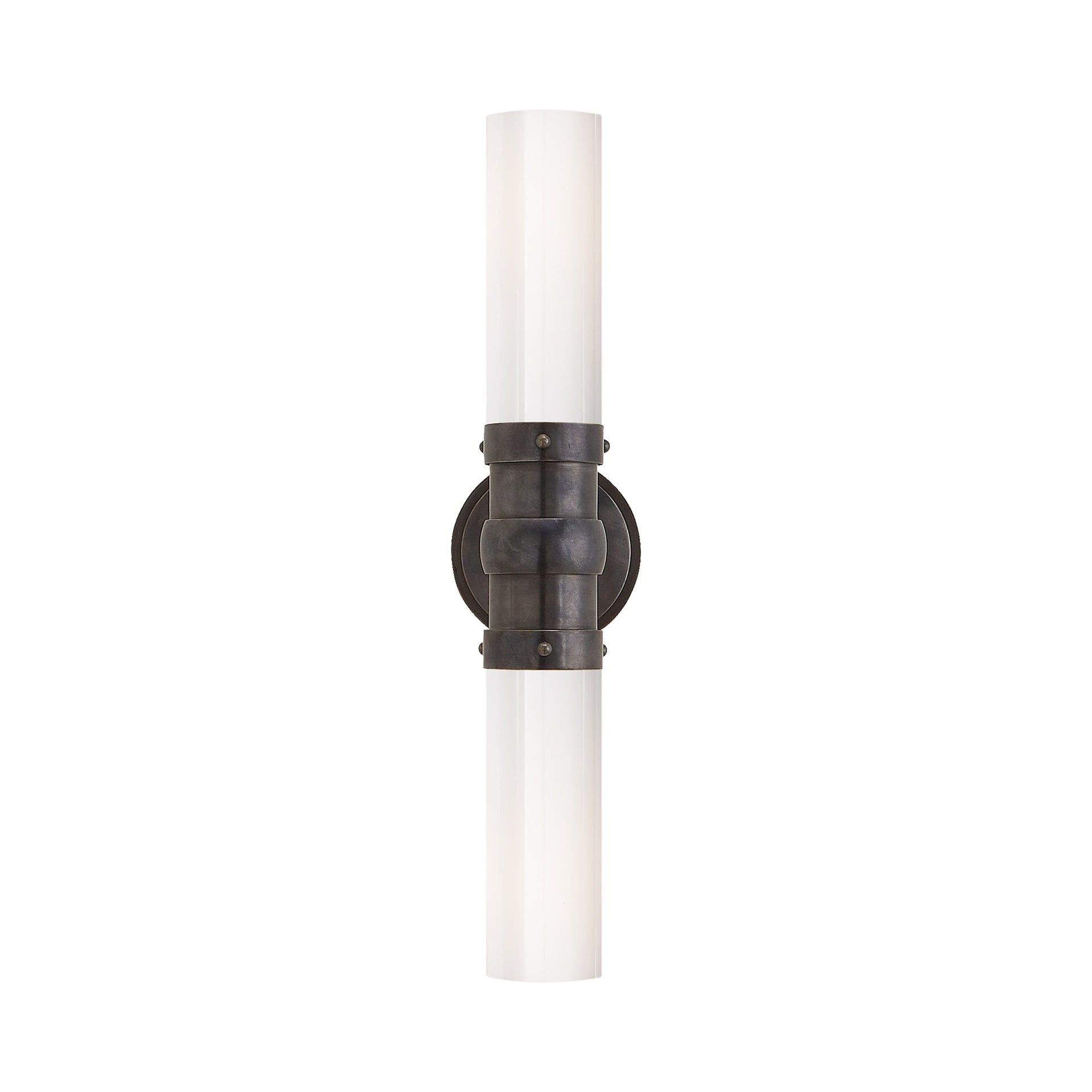 Sleek Bronze and Gunmetal Dual Frosted Glass Outdoor Light
