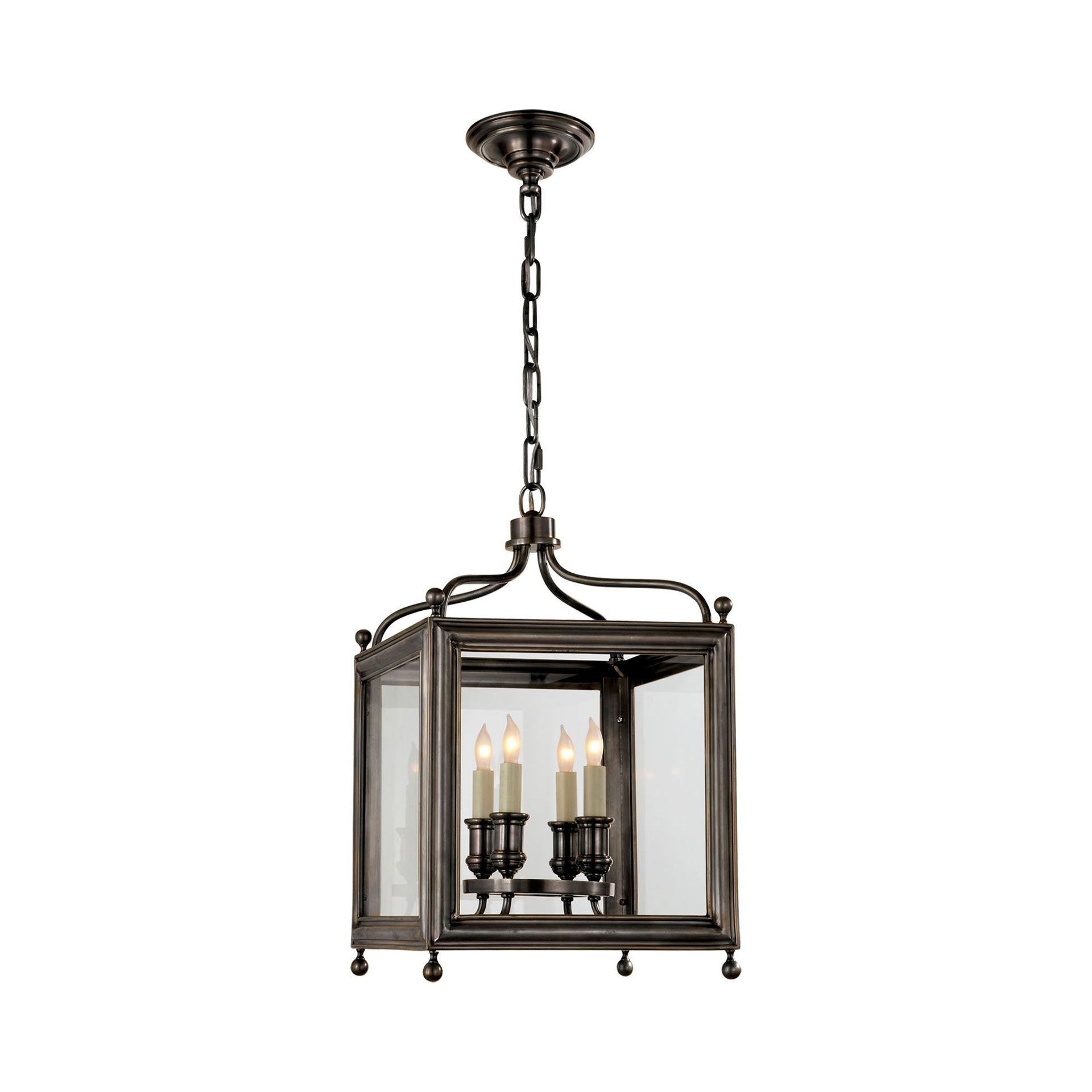 Greggory Bronze 19" Glass Lantern Pendant Light