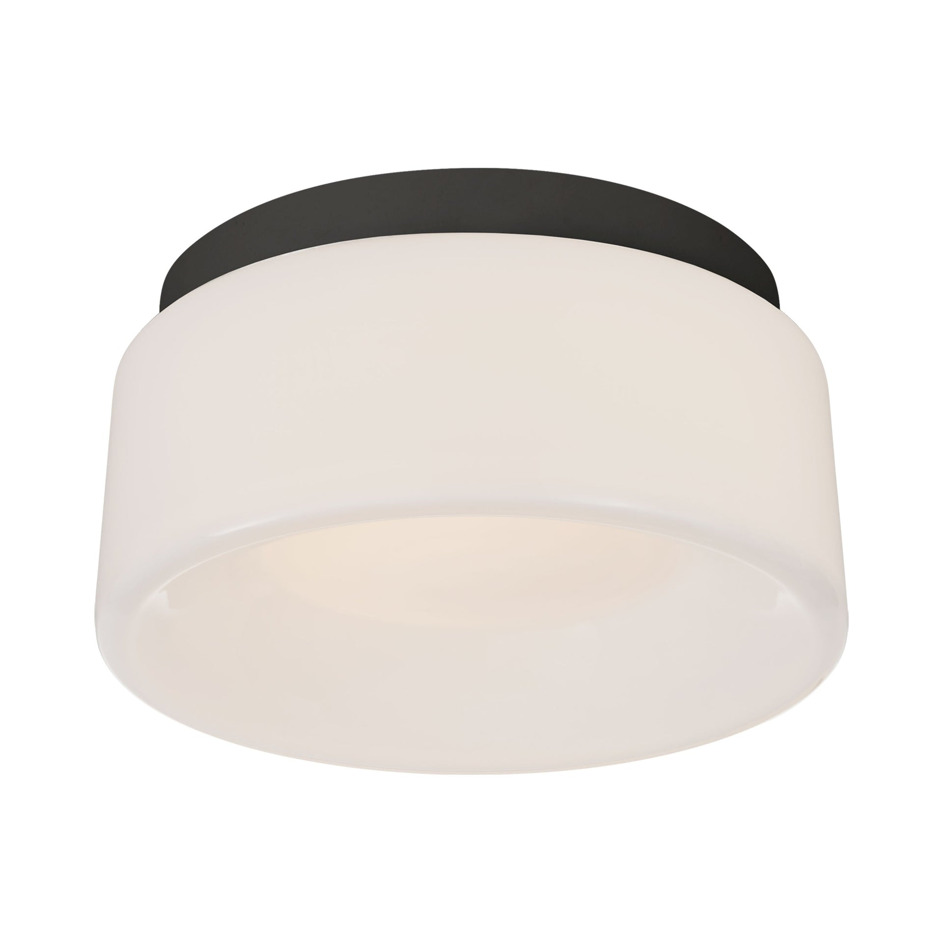 Halo Solitaire Matte Black LED Flush Mount with Frosted Shade