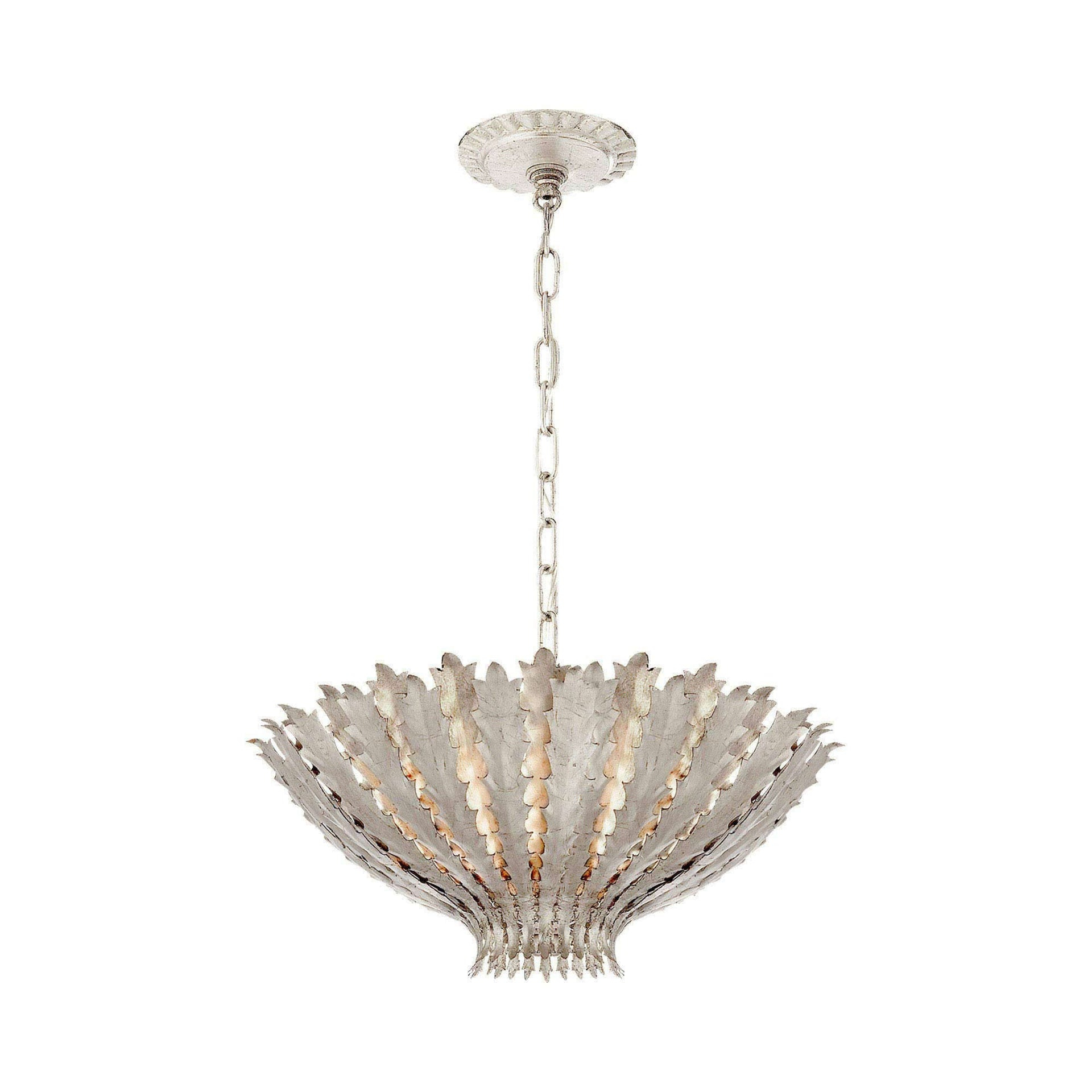 Elegant Hampton 19.5" White Crystal Candle Pendant Light