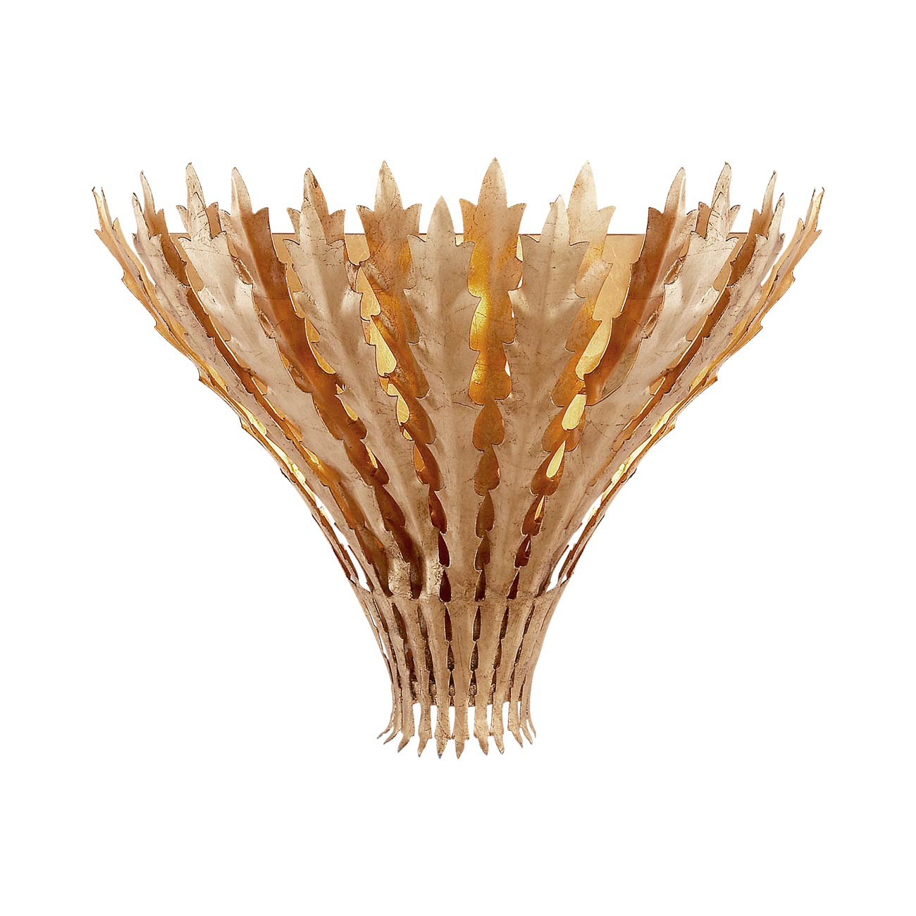 Hampton Leaf-Shaped Gild Finish Flush Mounted Sconce